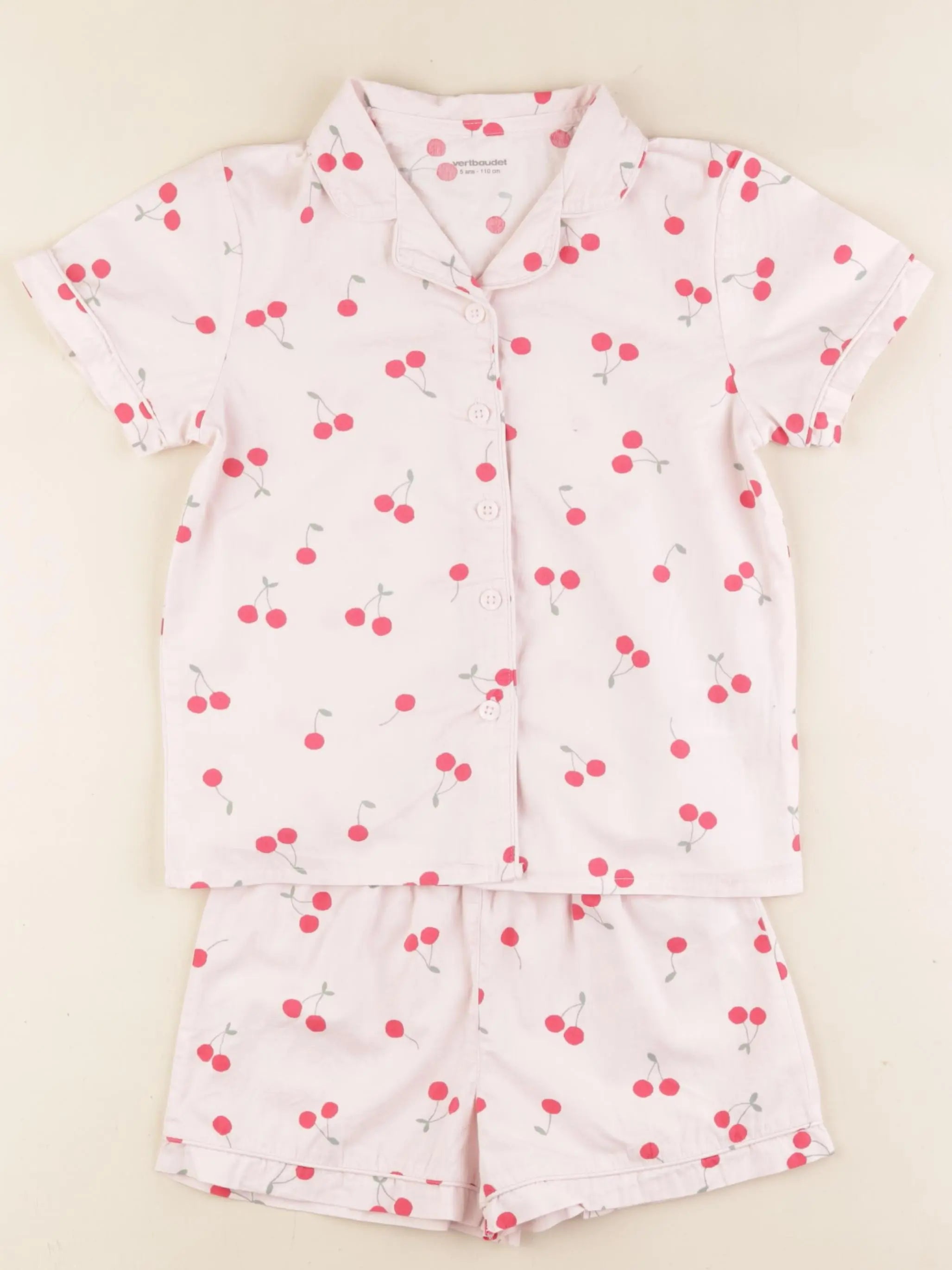 Vertbaudet - pyjama coton rose - 5 ans