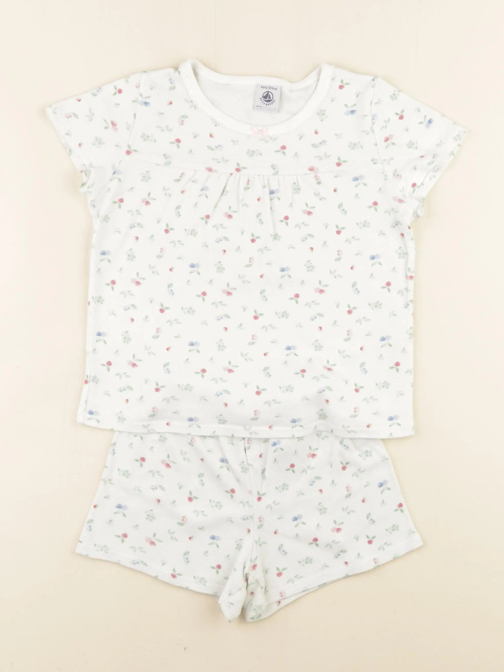 Petit Bateau - pyjama coton blanc - 4 ans