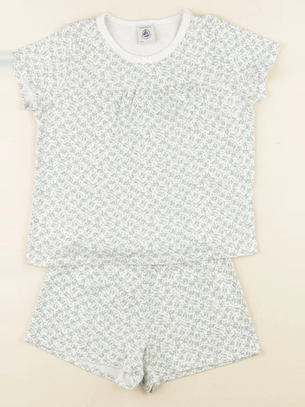 Petit Bateau - pyjama coton vert - 4 ans