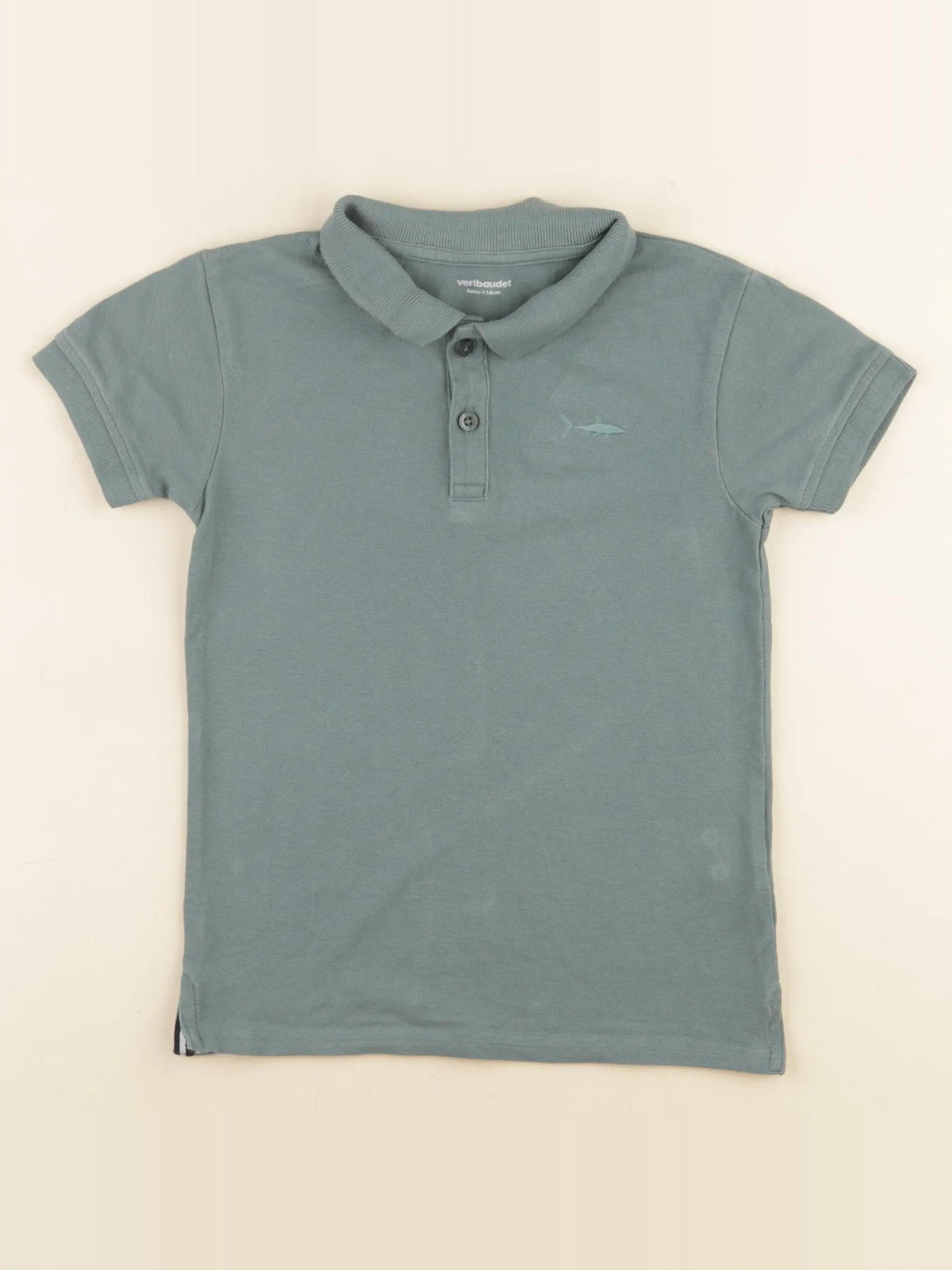 Vertbaudet - polo bleu, vert - 6 ans