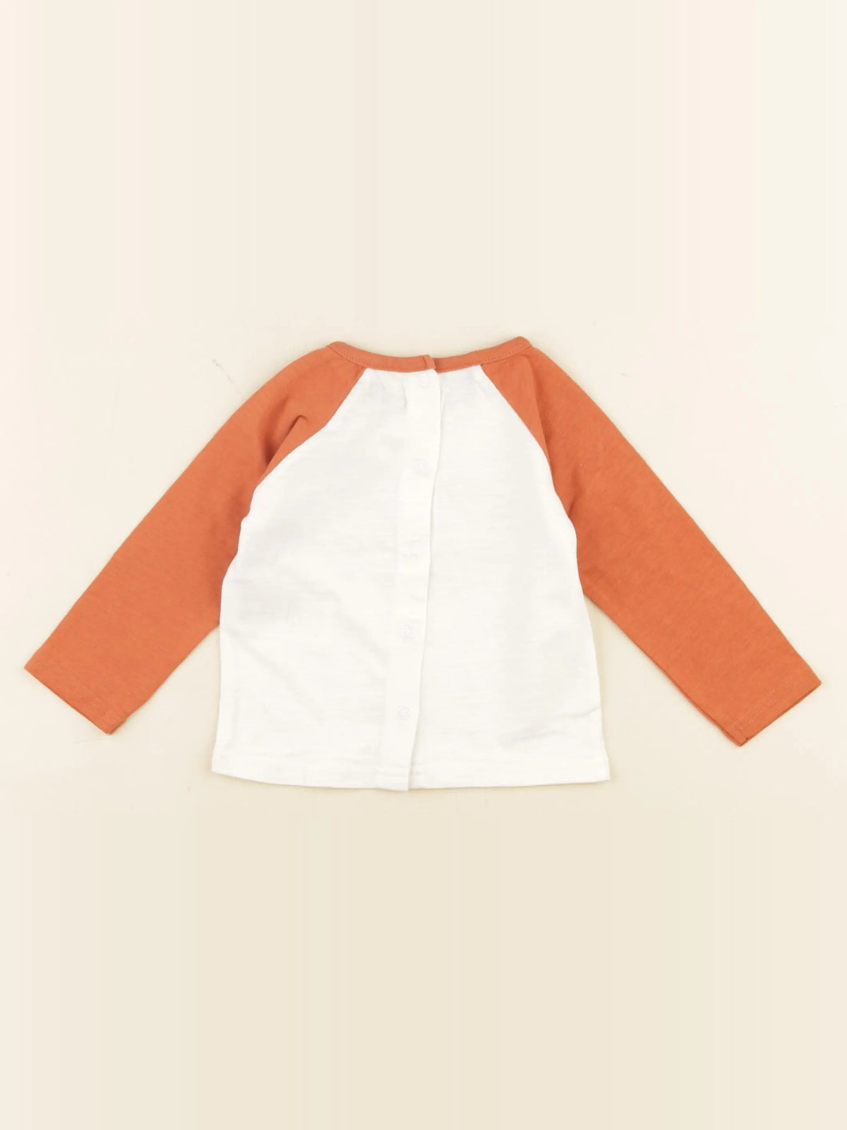 Vertbaudet - tee-shirt beige, orange - 6 mois à 6 ans
