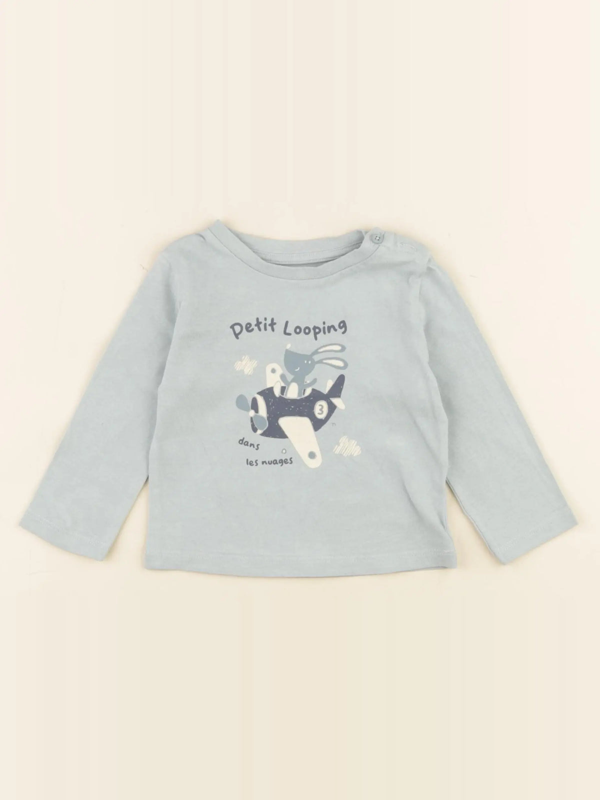 Vertbaudet - tee-shirt bleu - 6 mois