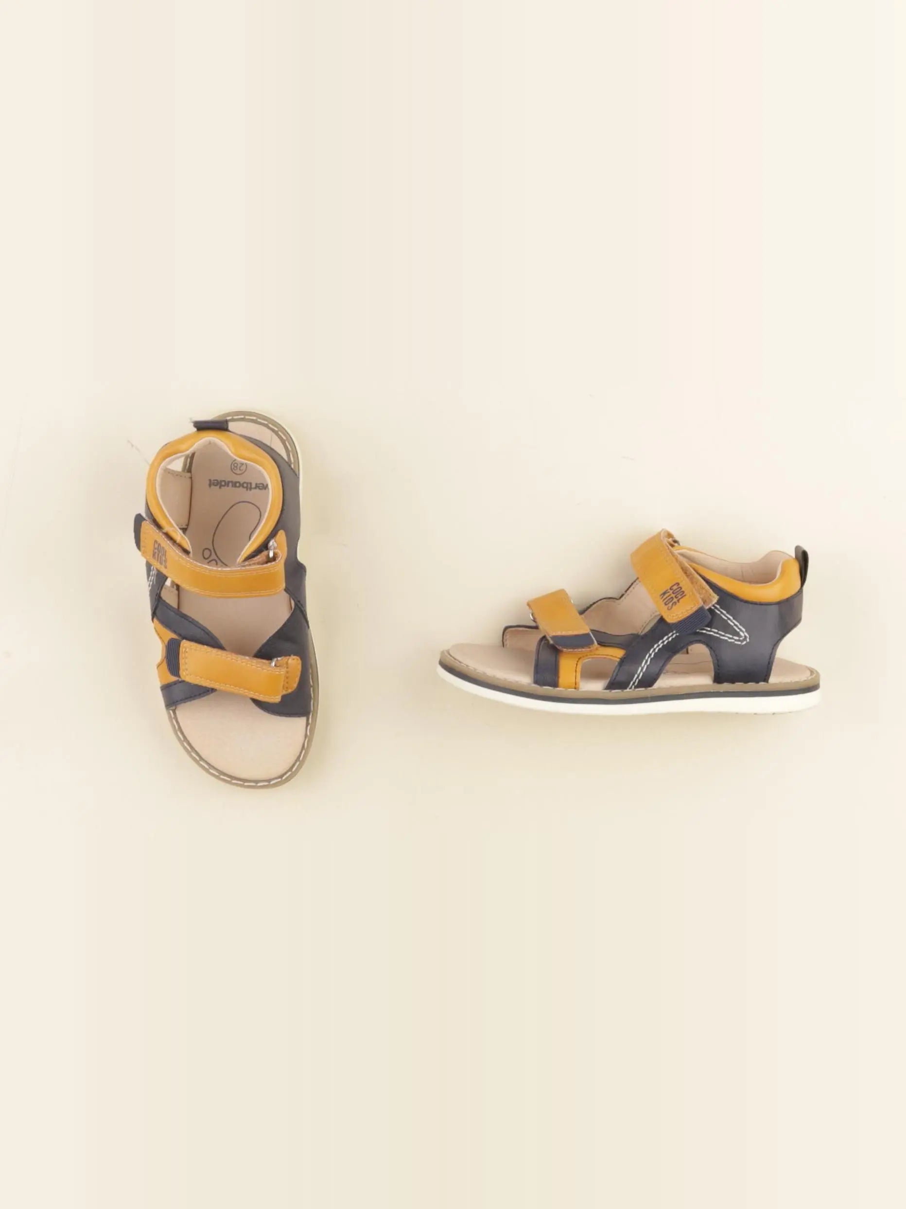 Vertbaudet - sandales bleu, jaune - pointure 28