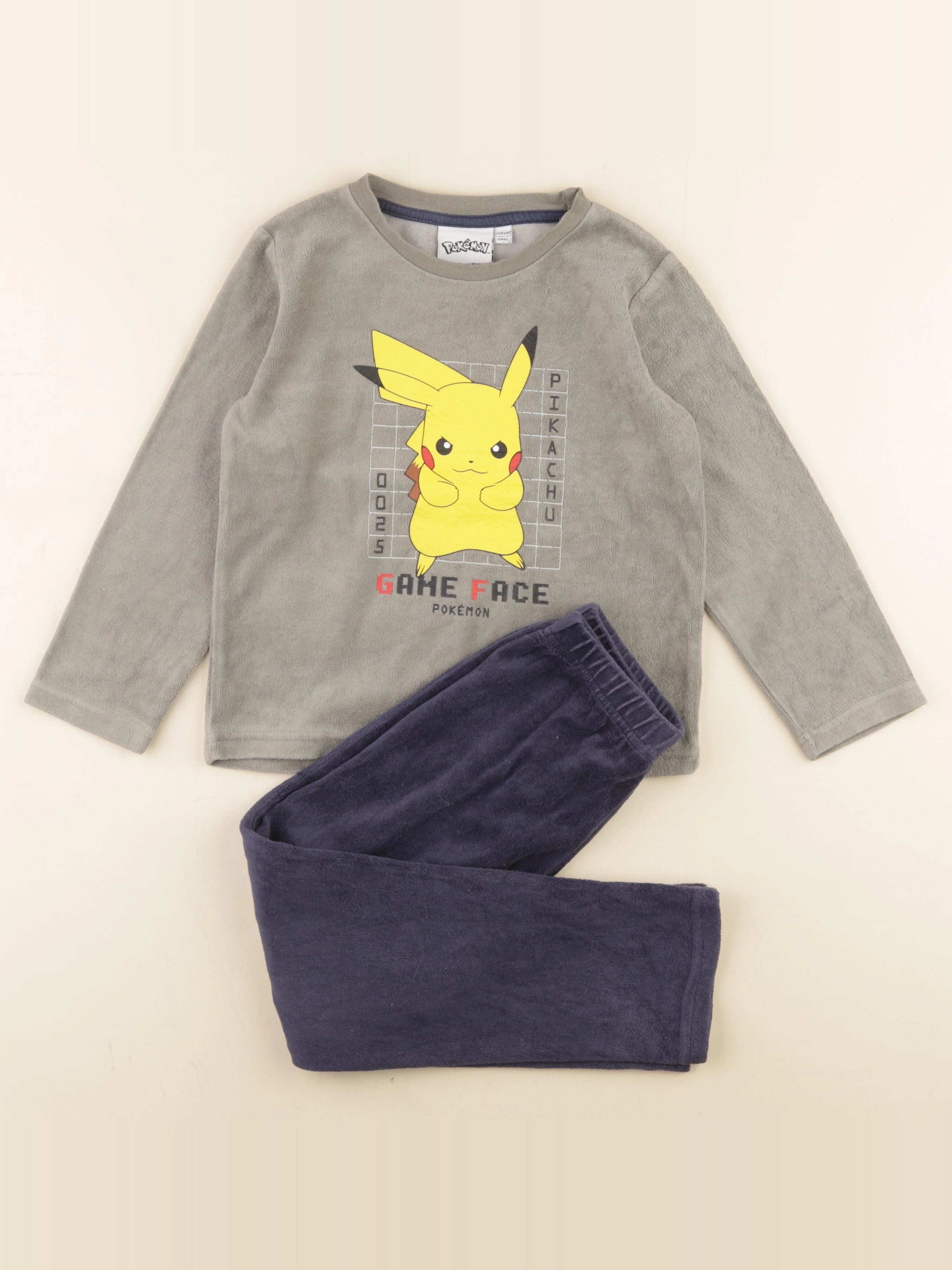 Vertbaudet - pyjama velours vert, bleu - 6 ans