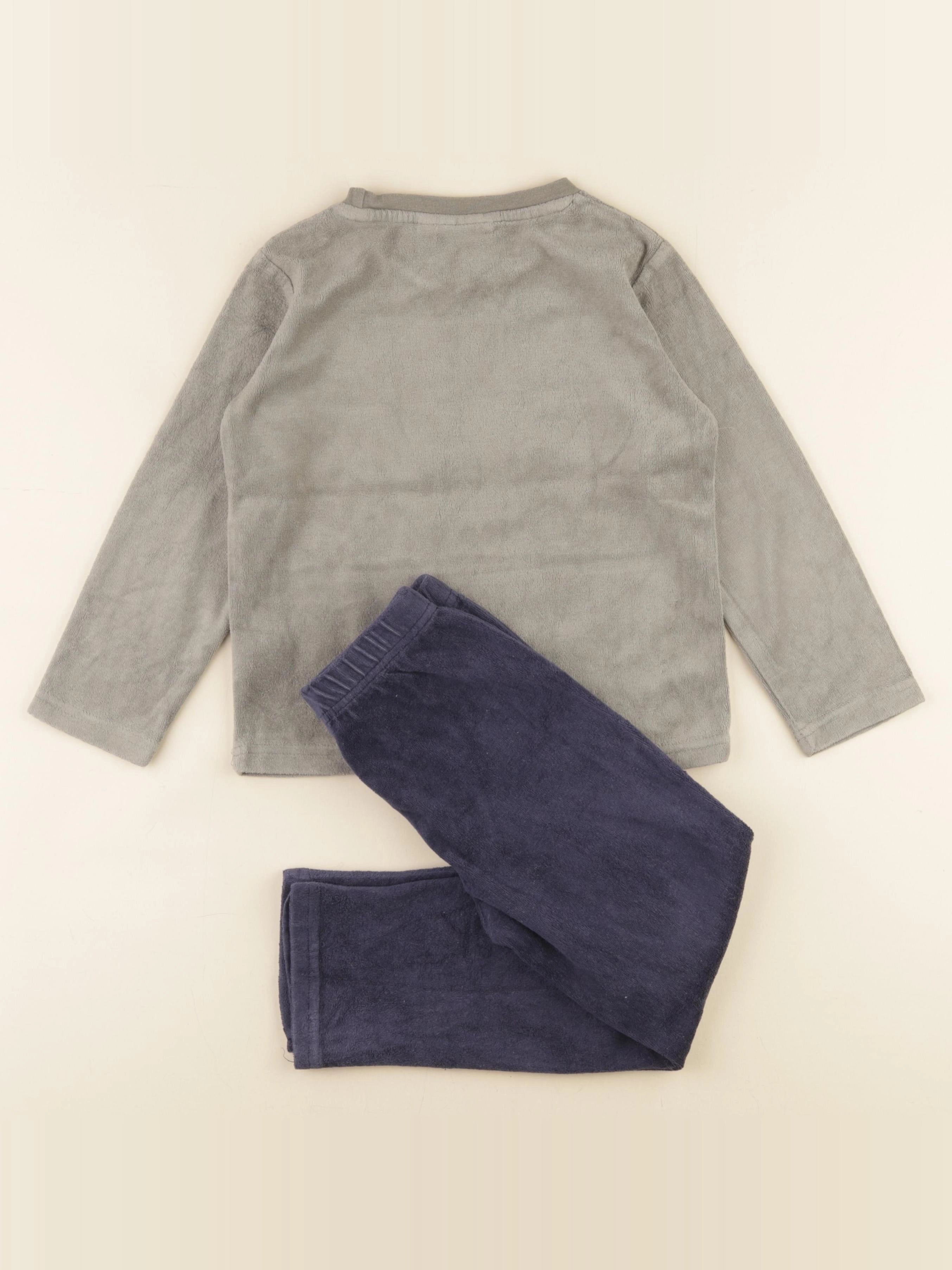 Vertbaudet - pyjama velours vert, bleu - 6 ans