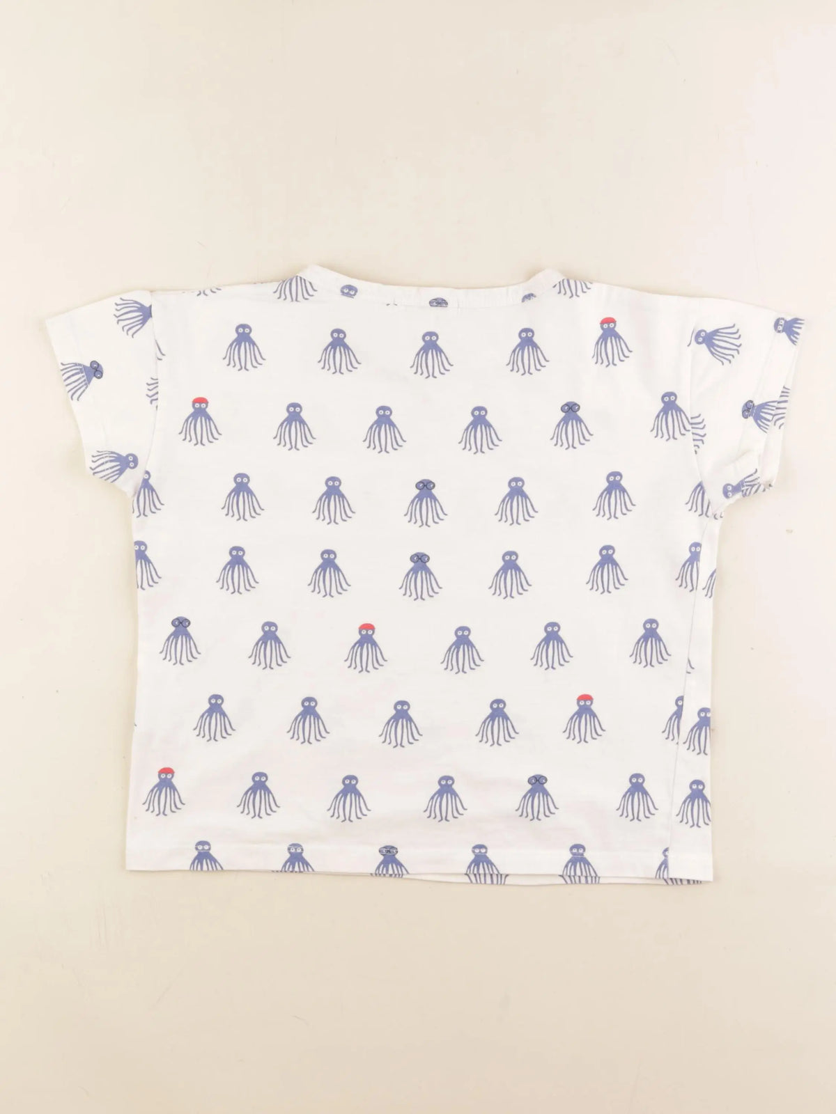 Emile et Ida - tee-shirt blanc, bleu - 8 ans