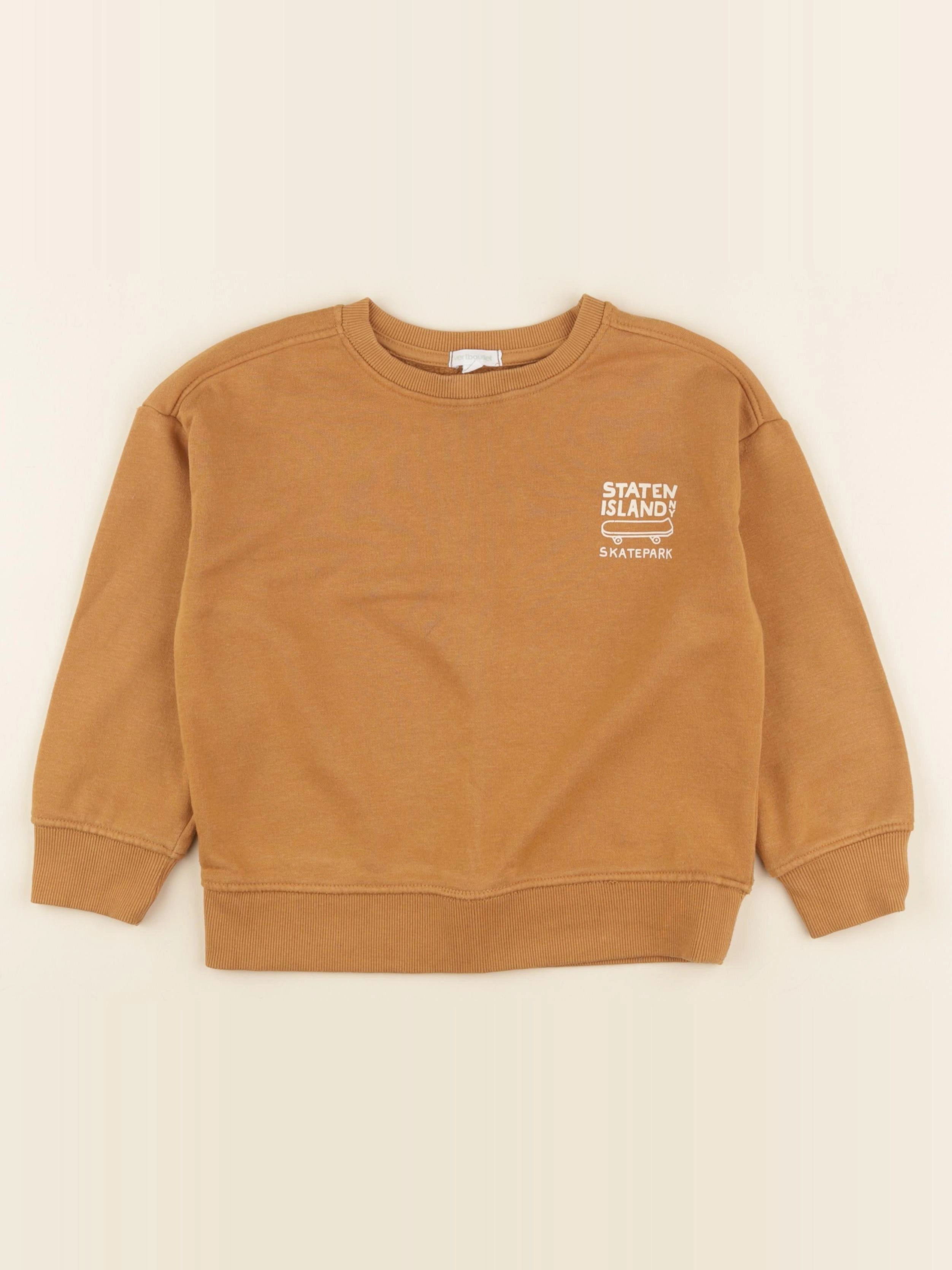 Vertbaudet - sweat marron - 6 ans