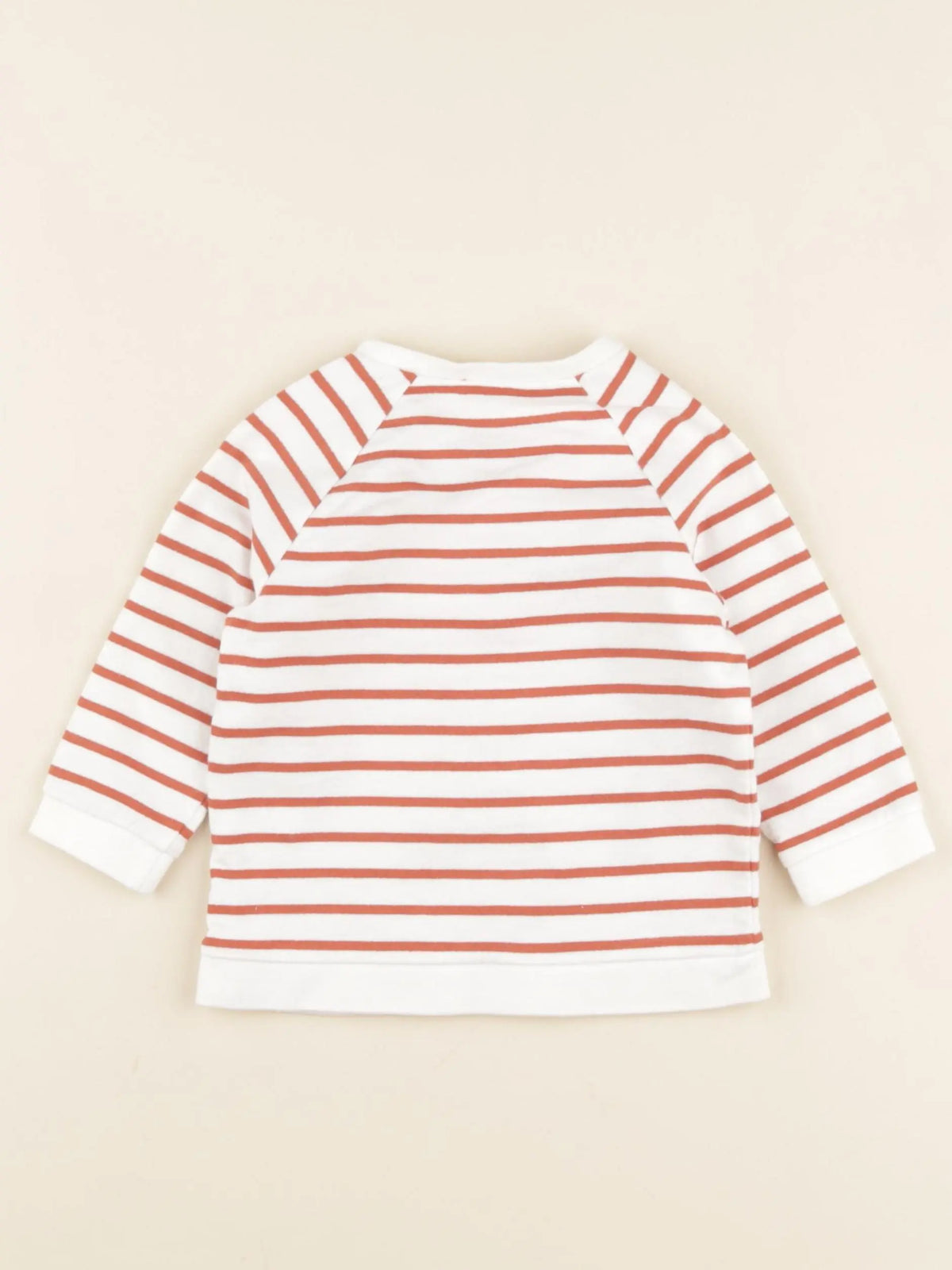 Vertbaudet - sweat blanc, rouge - 12 mois