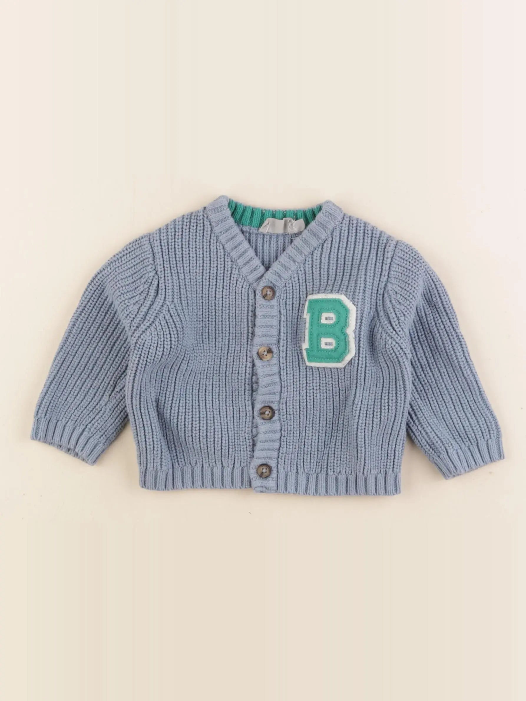 Boutchou - gilet bleu - 6 mois