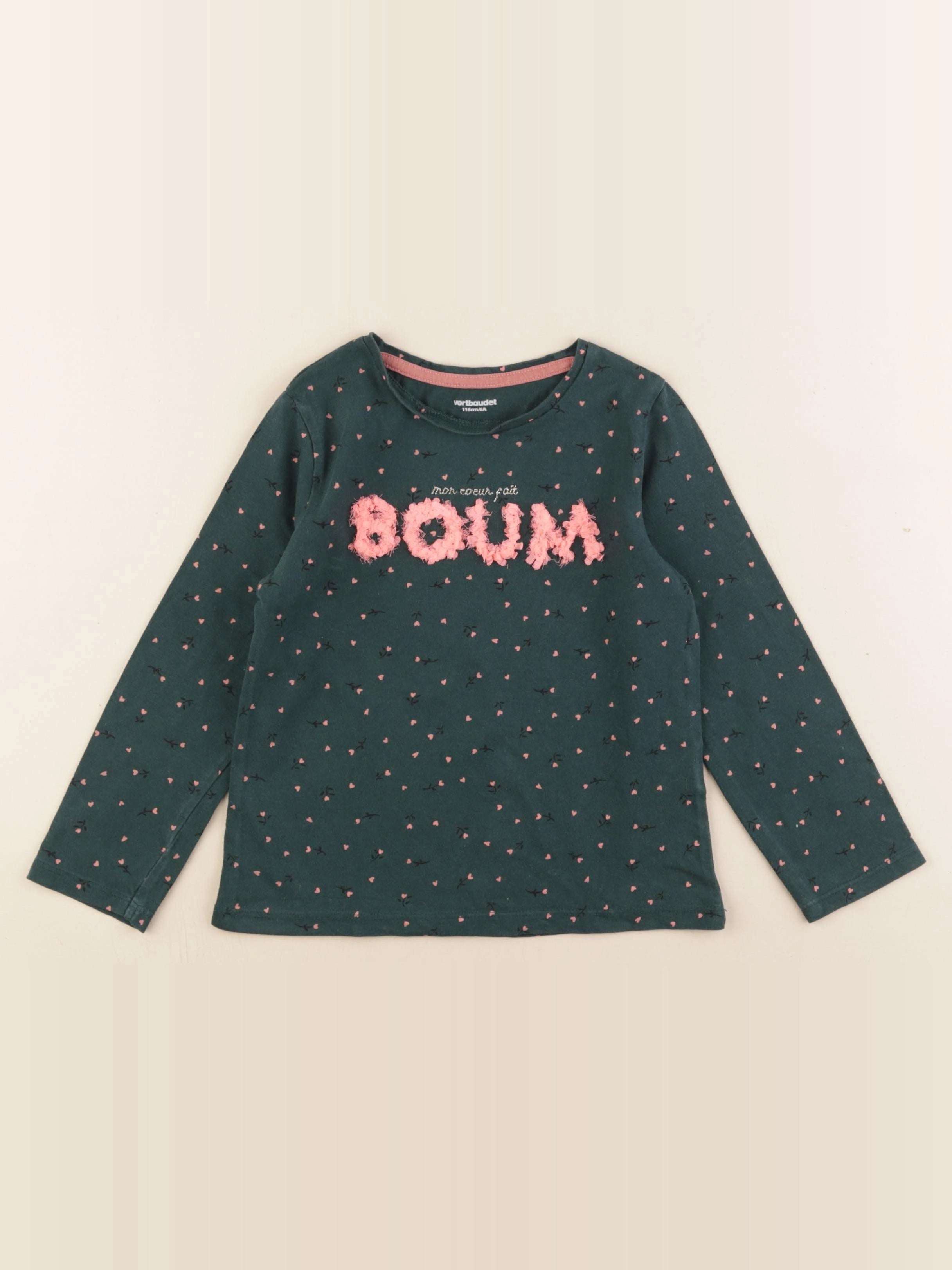 Vertbaudet - tee-shirt vert - 6 ans