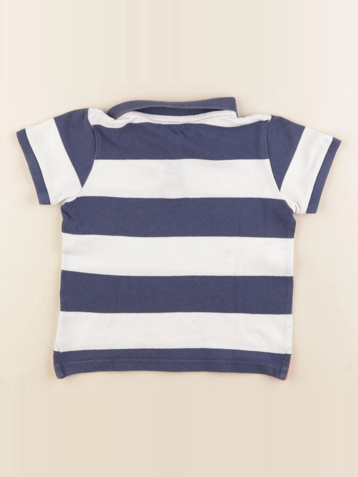 Vertbaudet - polo bleu, blanc - 3 ans