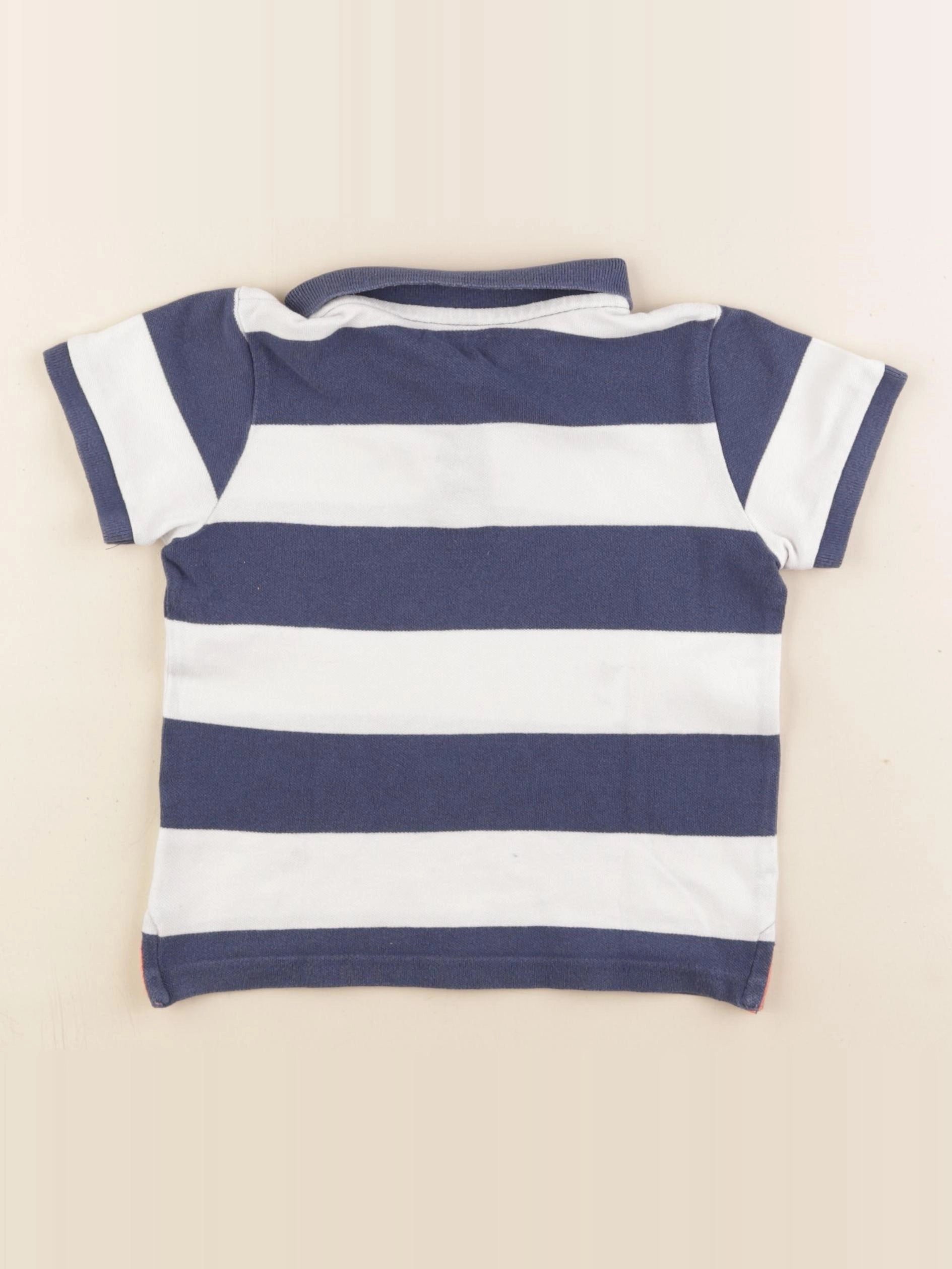 Vertbaudet - polo bleu, blanc - 3 ans