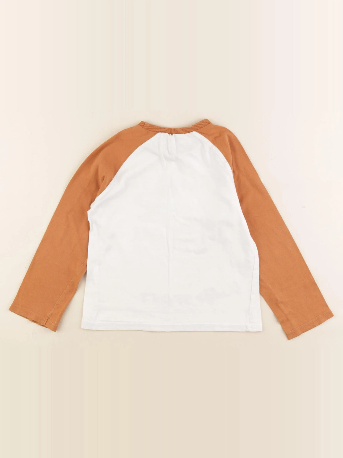 Vertbaudet - tee-shirt marron, blanc - 6 ans