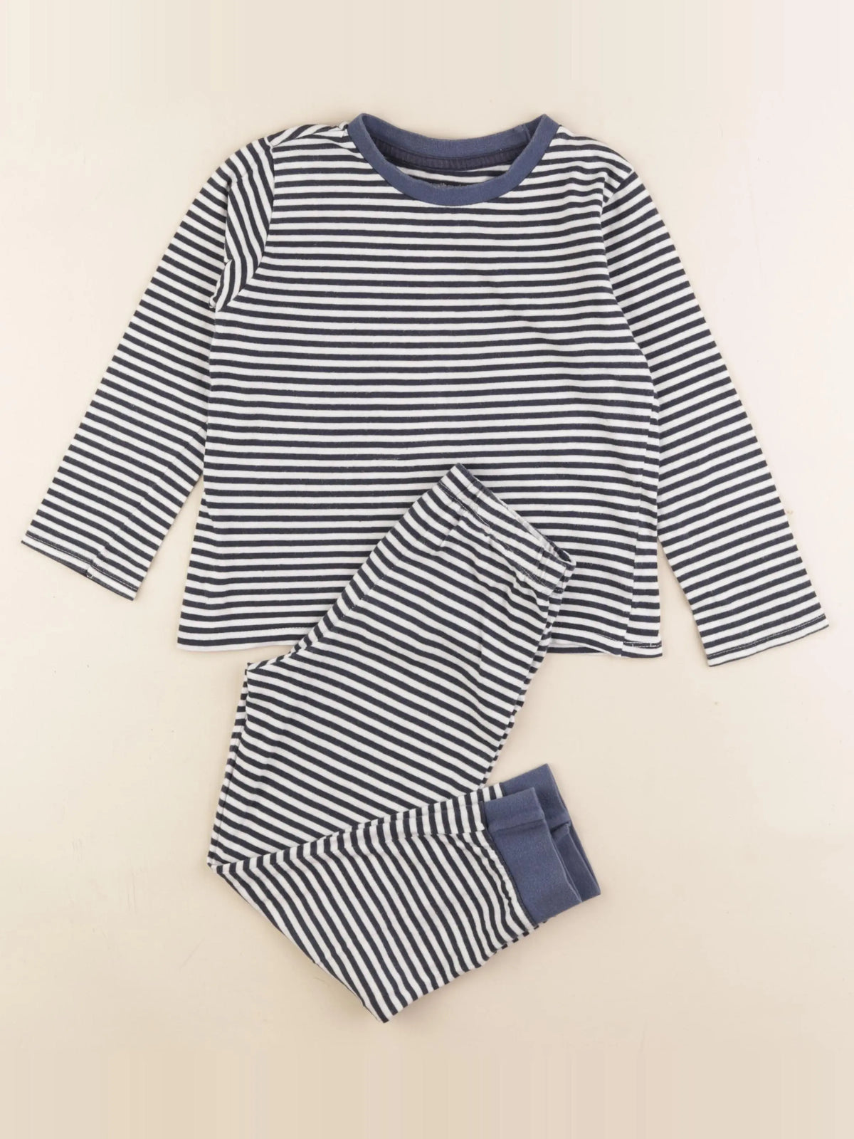 Vertbaudet - pyjama coton bleu, blanc - 6 ans