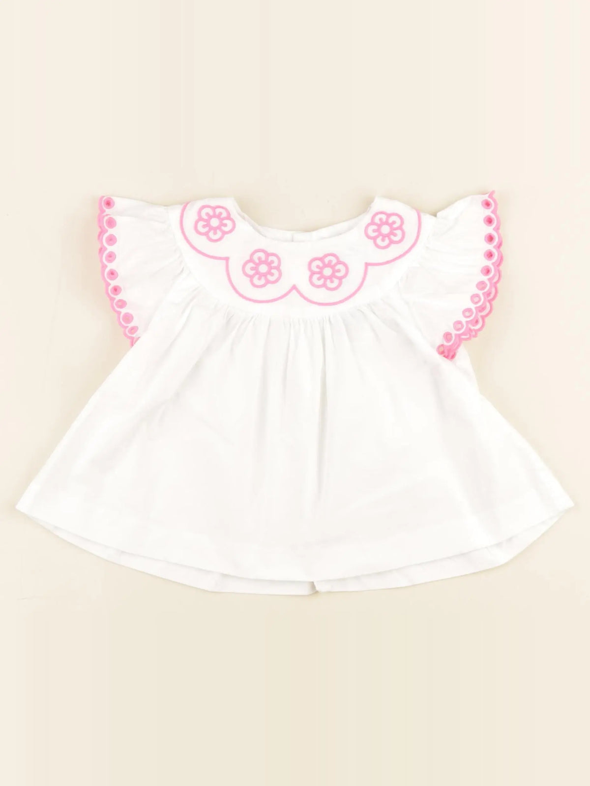 Jacadi - blouse blanc, rose - 12 mois