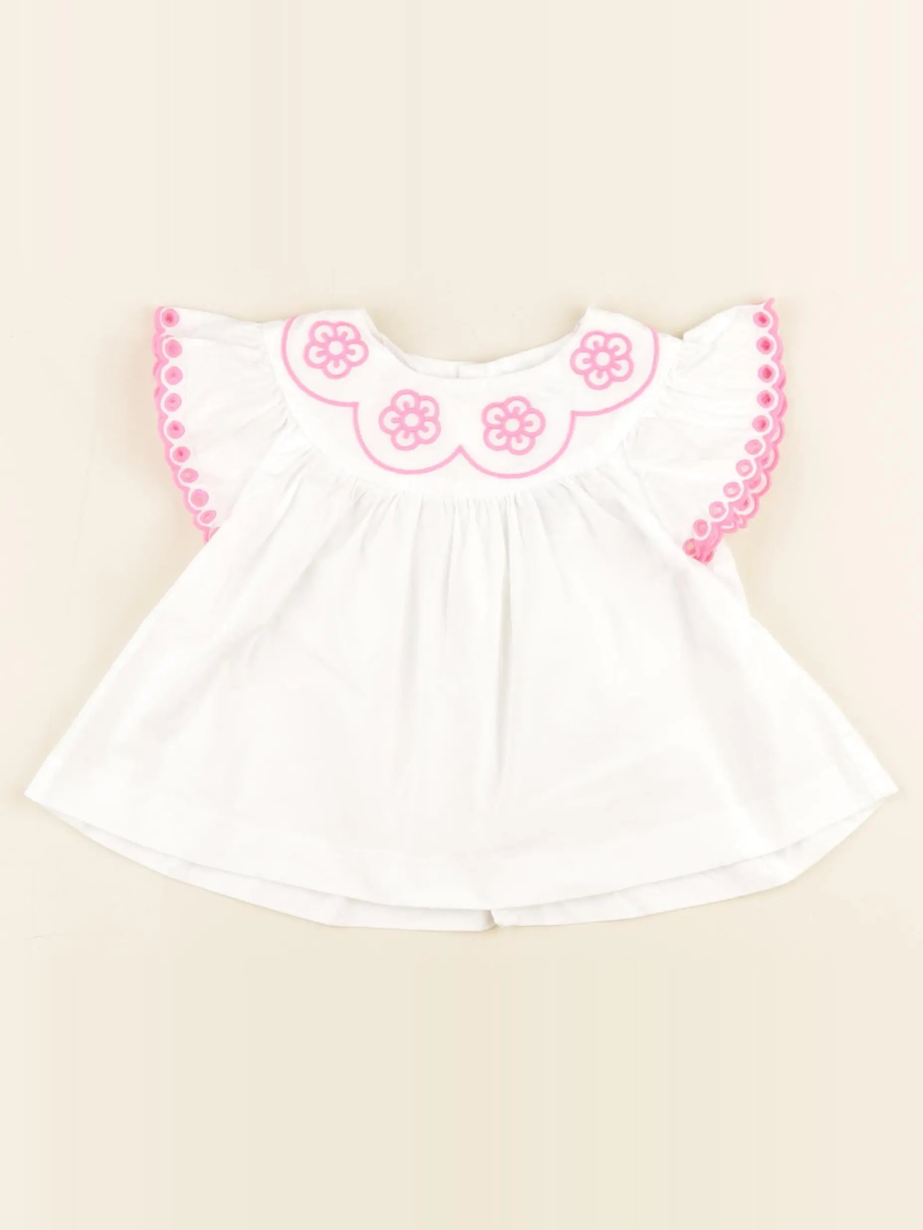 Jacadi - blouse blanc, rose - 12 mois