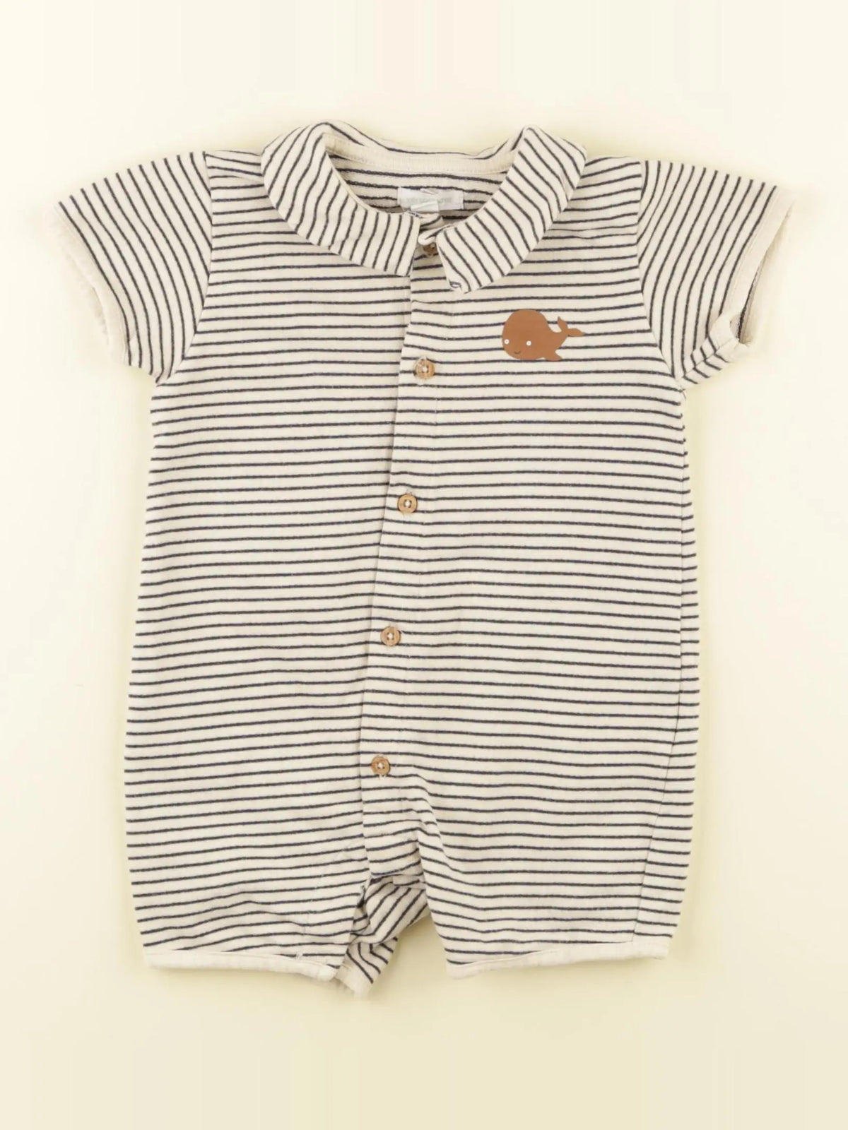 Vertbaudet - combinaison beige, bleu - 12 mois