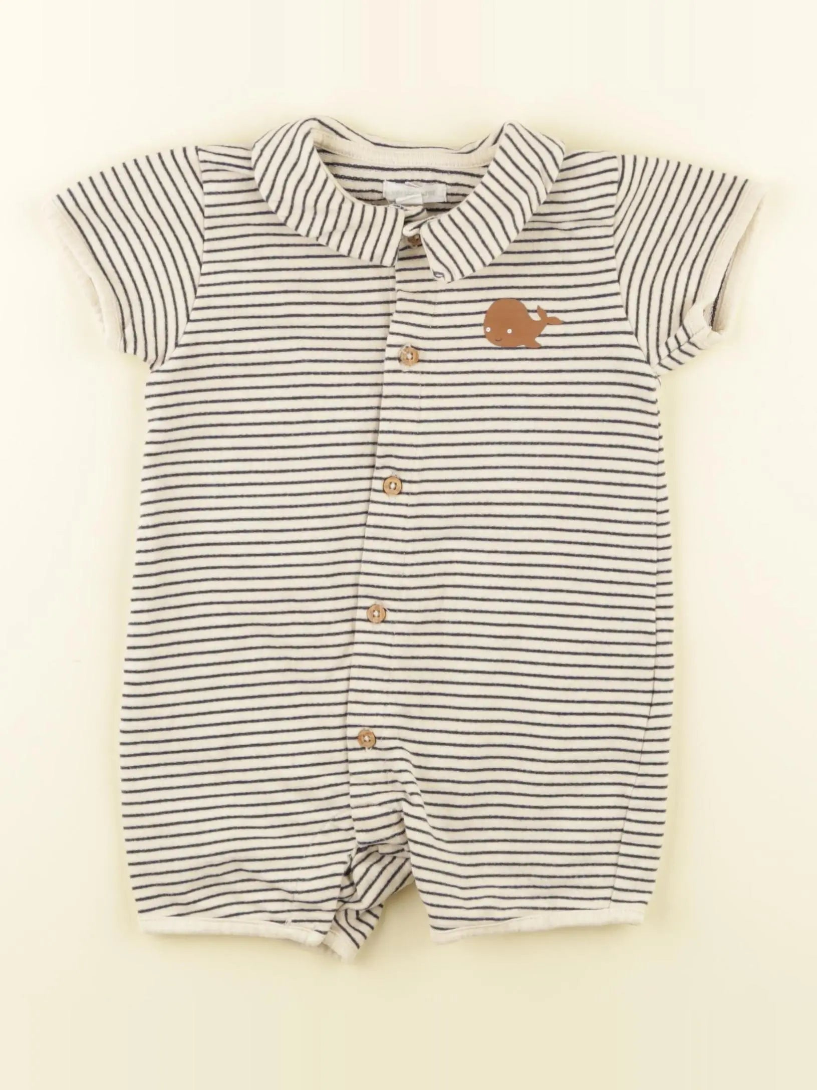 Vertbaudet - combinaison beige, bleu - 12 mois