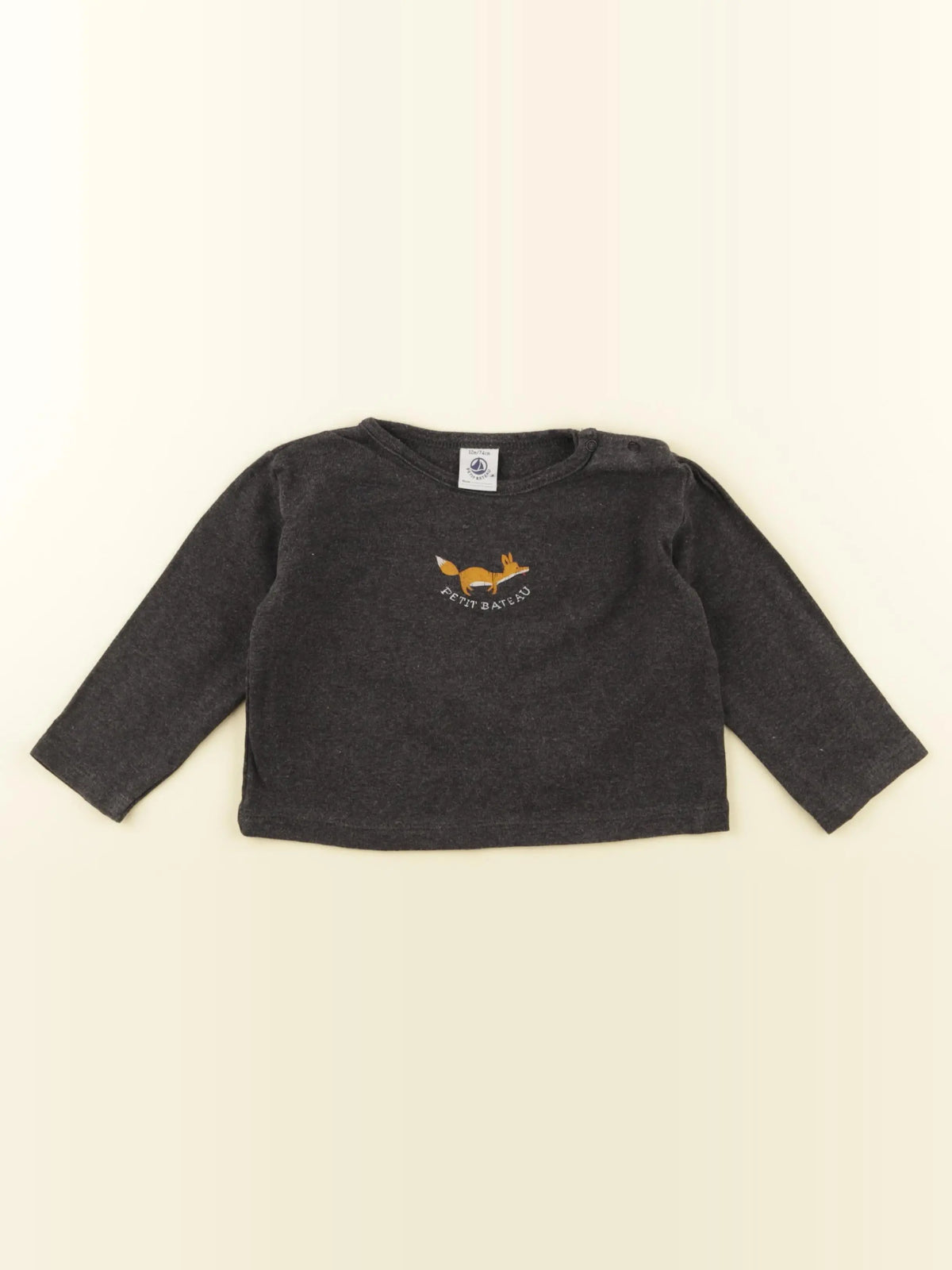 Petit Bateau - tee-shirt gris - 12 mois