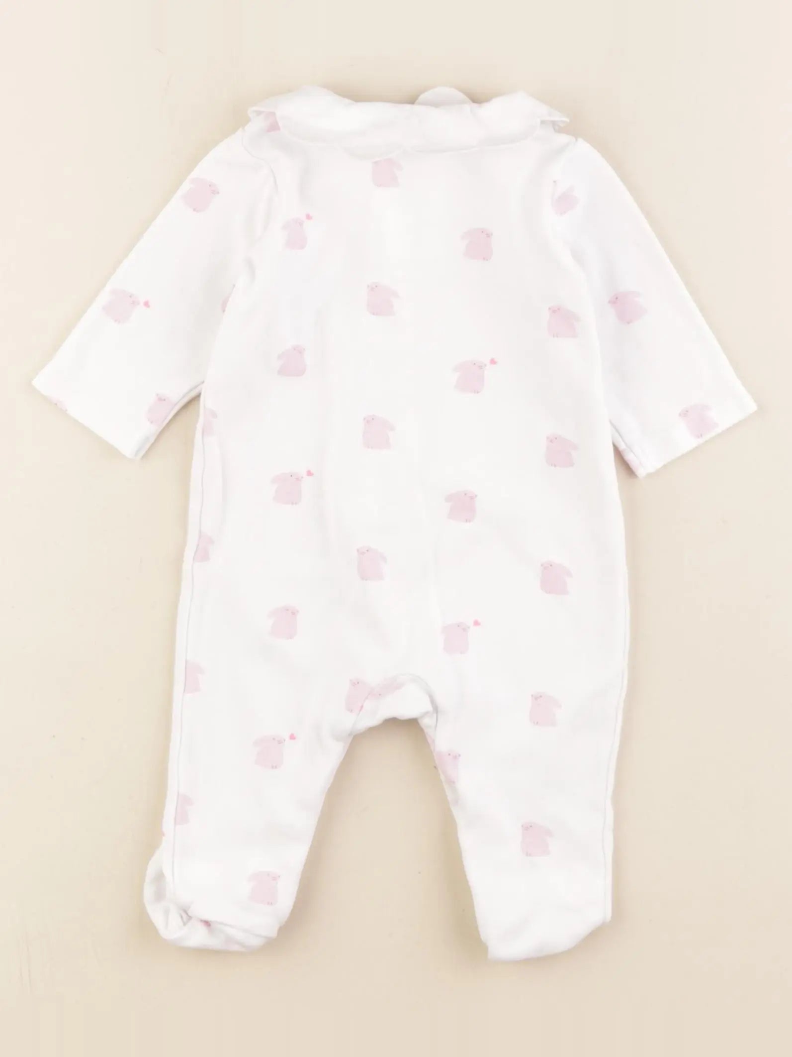 Jacadi - pyjama coton rose, blanc - 3 mois