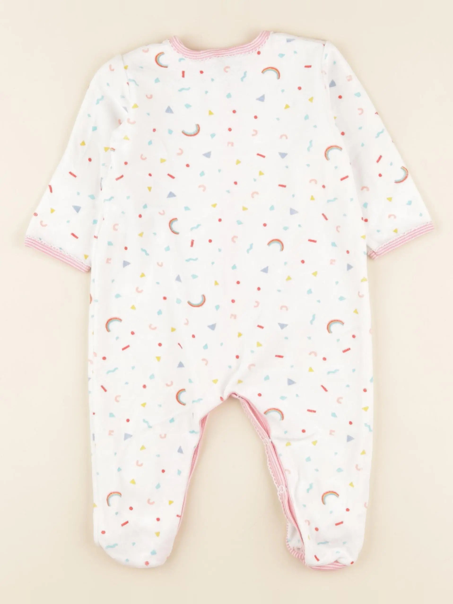 Petit Bateau - pyjama velours blanc - 12 mois