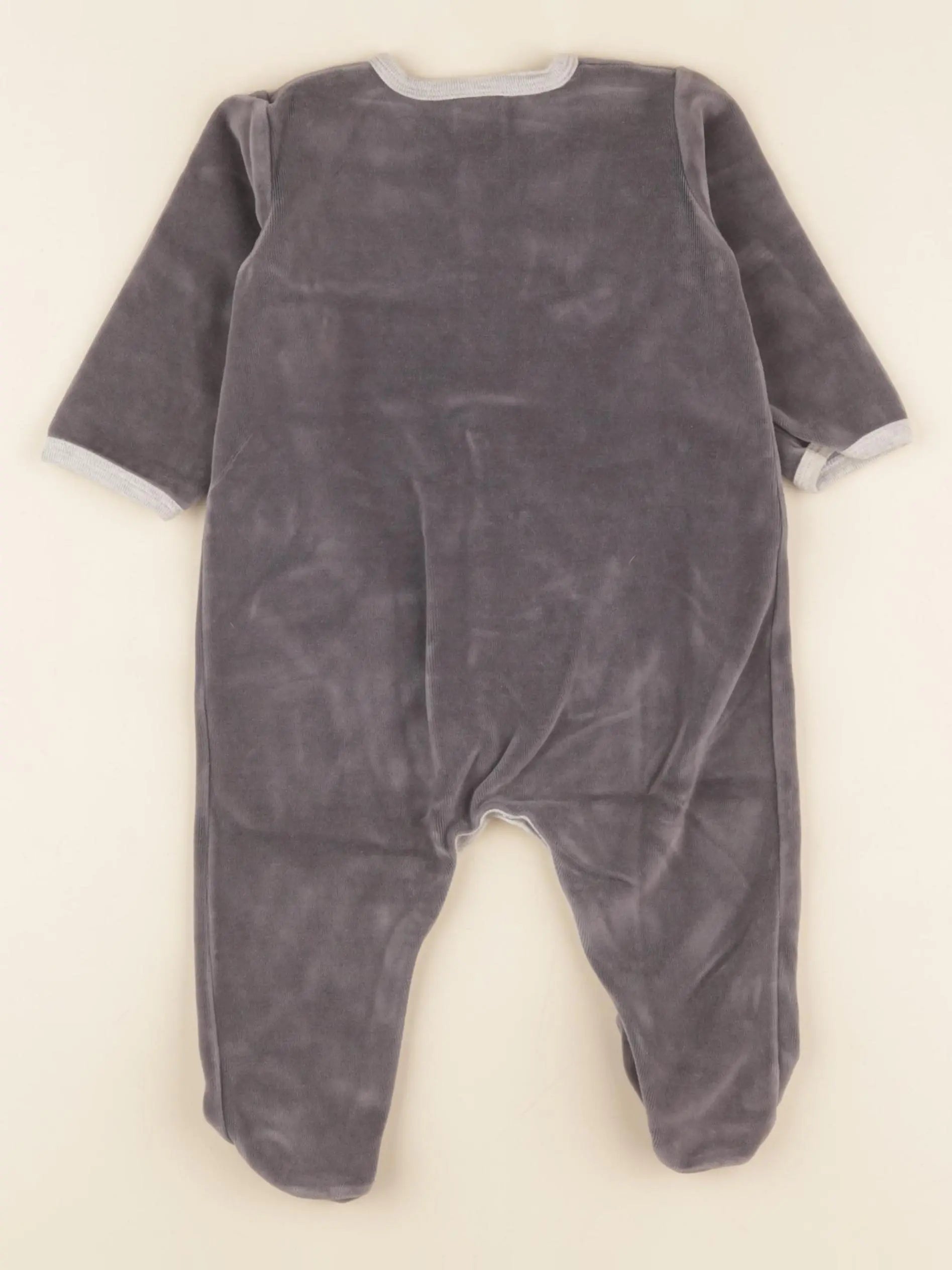 Petit Bateau - pyjama velours bleu - 12 mois