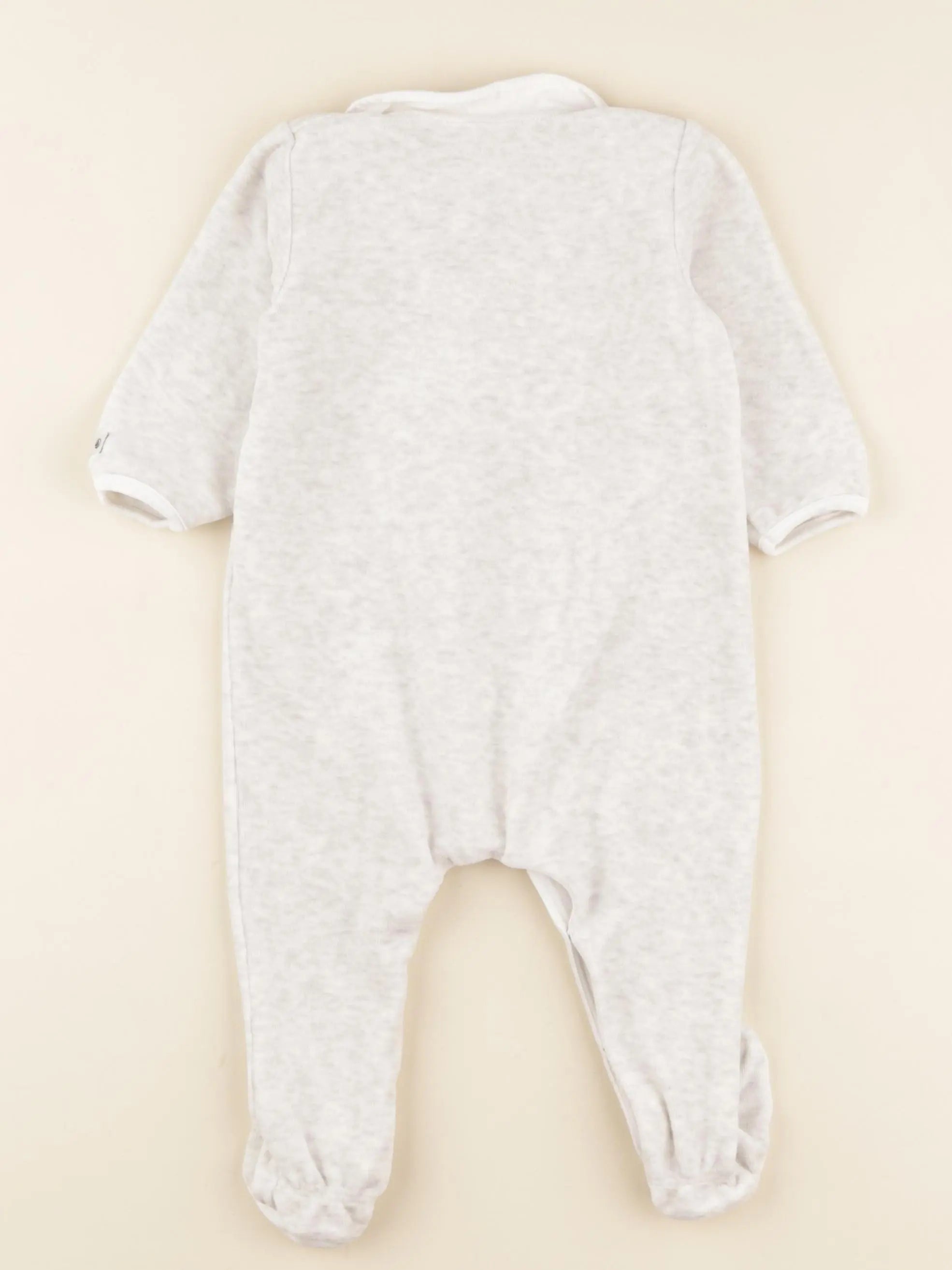 Petit Bateau - pyjama velours gris - 12 mois