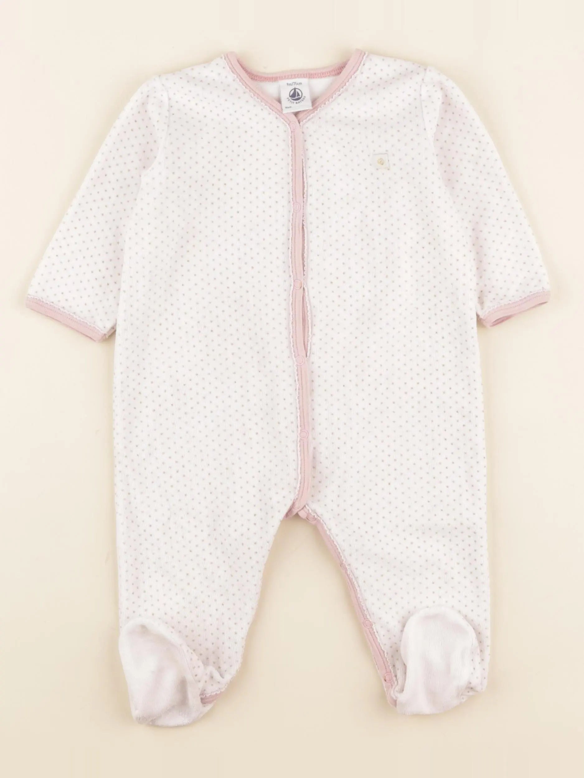 Petit Bateau - pyjama velours or, rose - 9 mois
