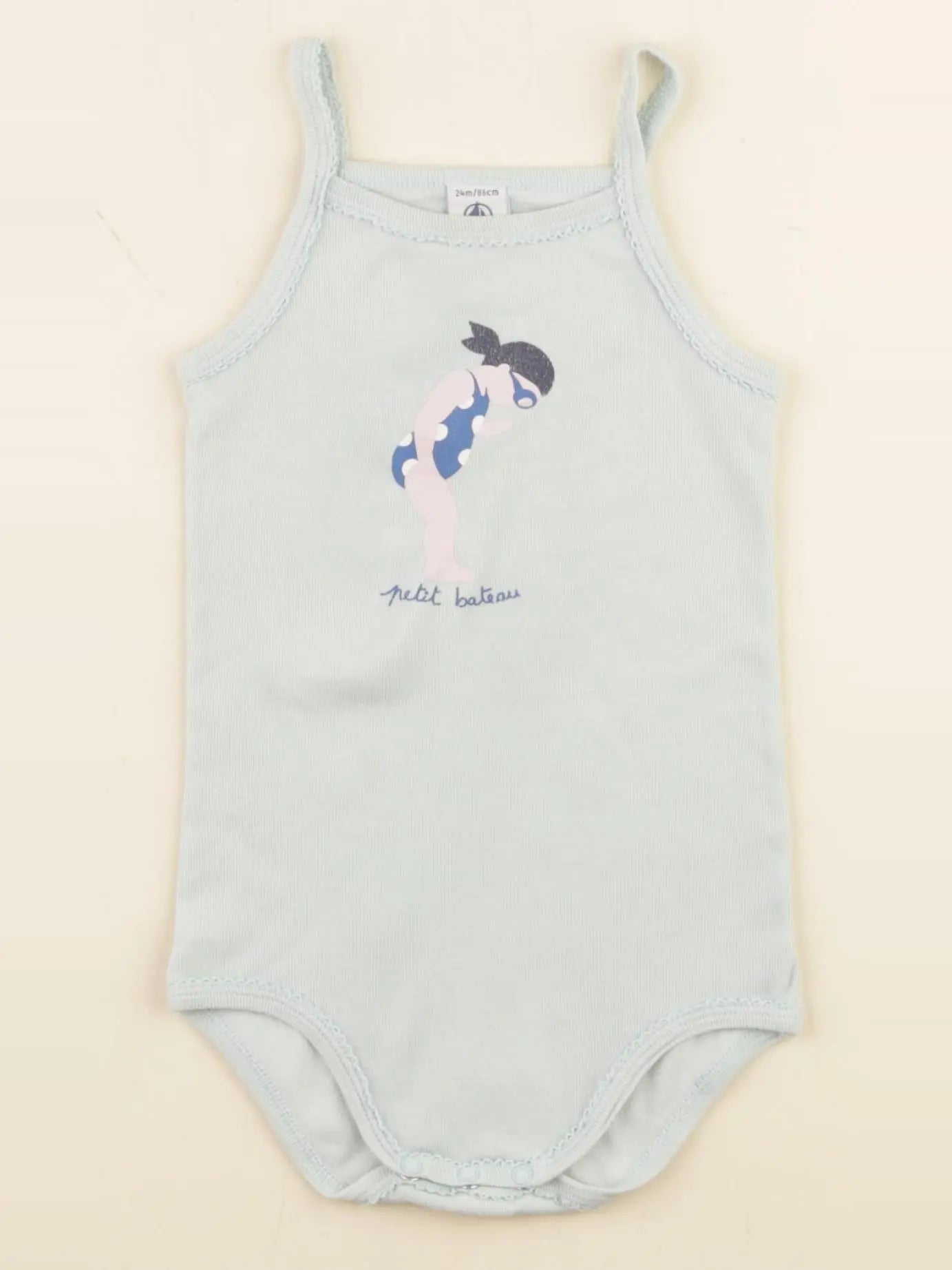 Petit Bateau - body bleu - 24 mois