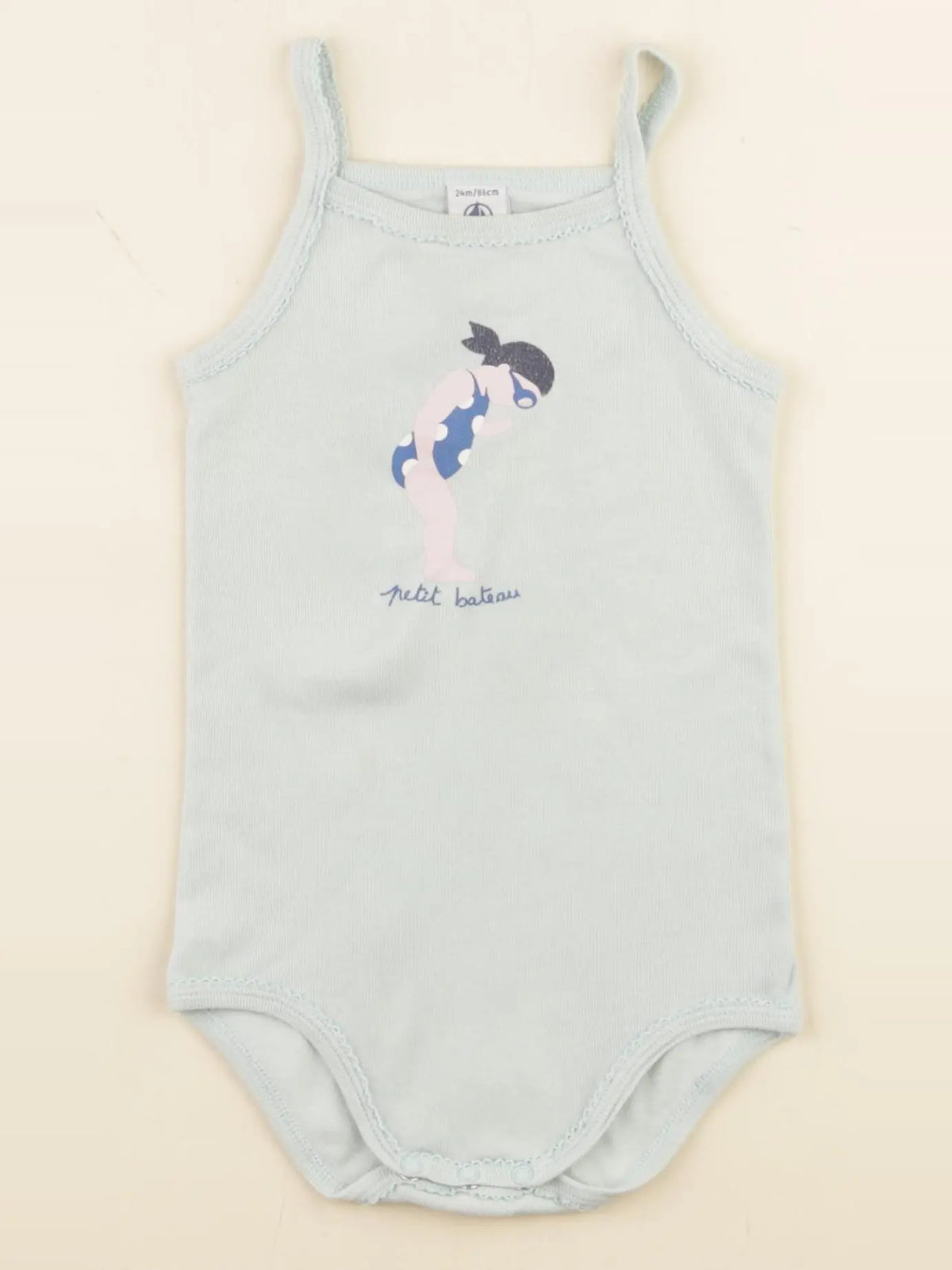 Petit Bateau - body bleu - 24 mois