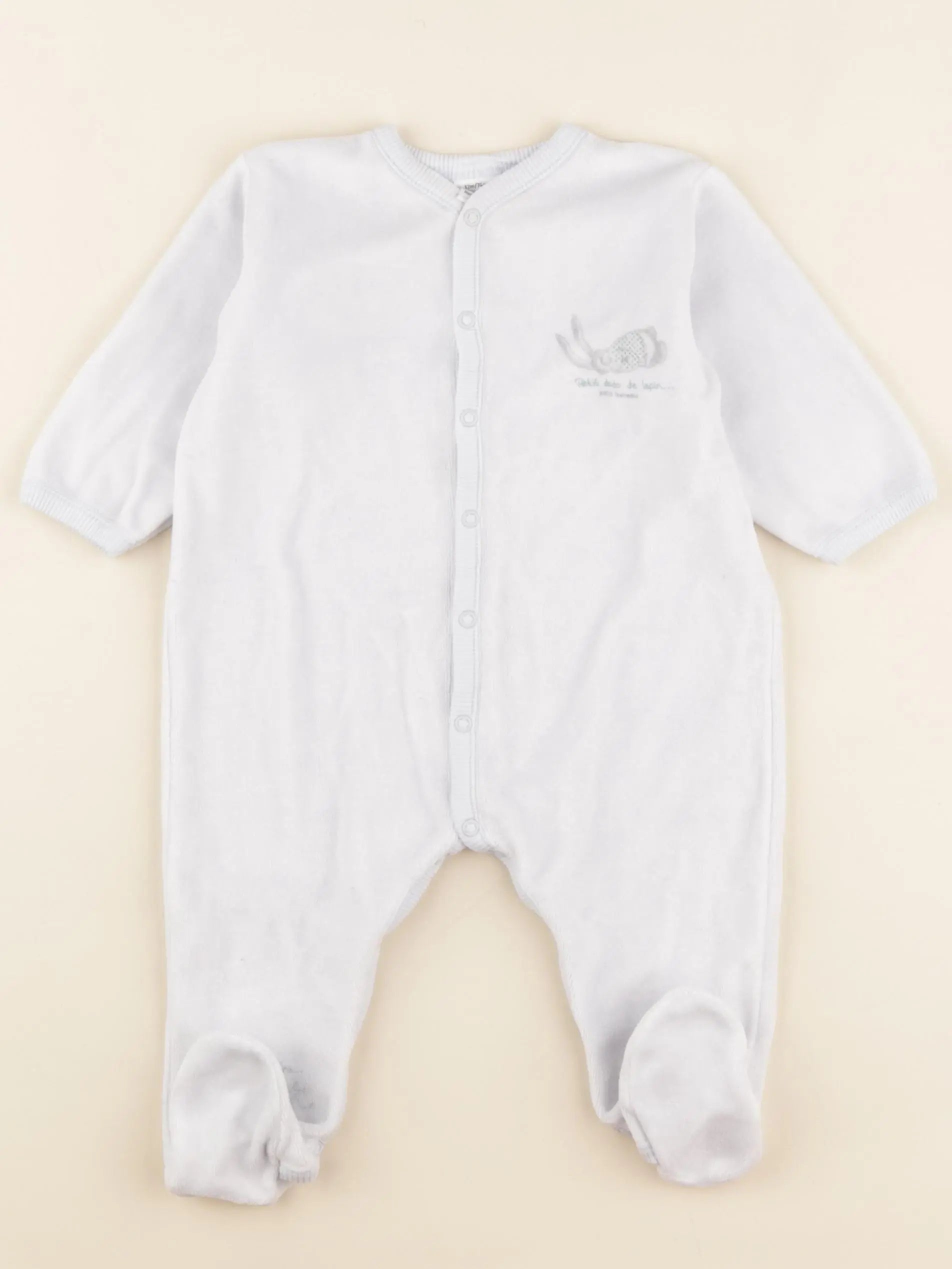 Petit Bateau - pyjama velours bleu - 12 mois