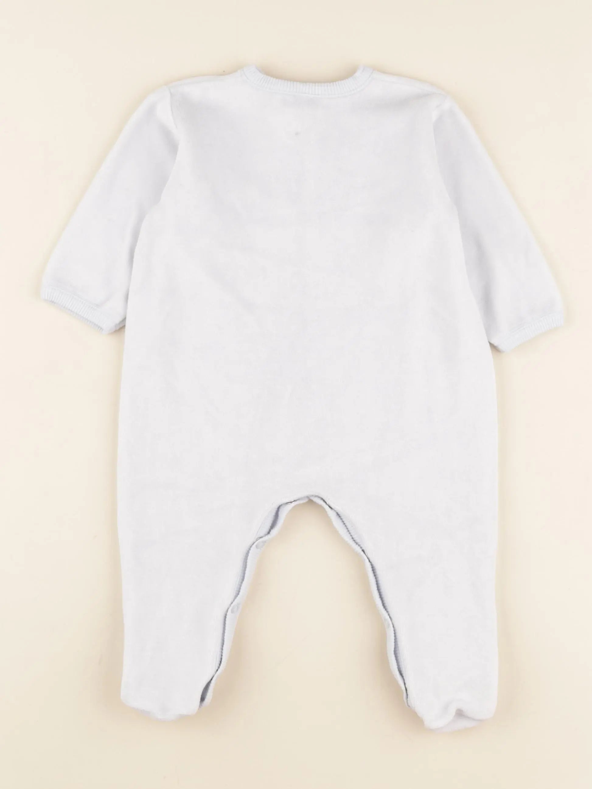Petit Bateau - pyjama velours bleu - 12 mois