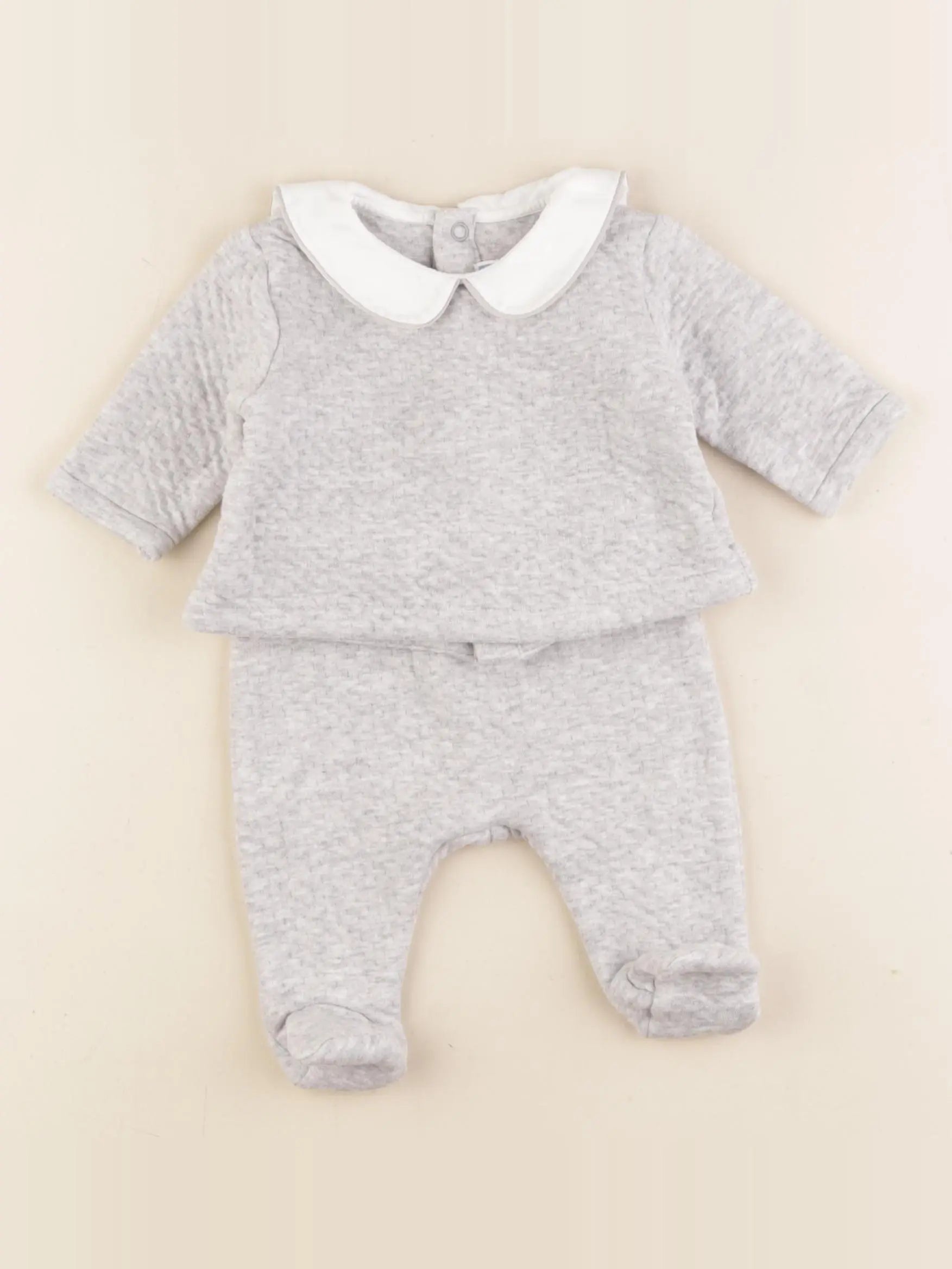 Jacadi - ensemble gris - 3 mois