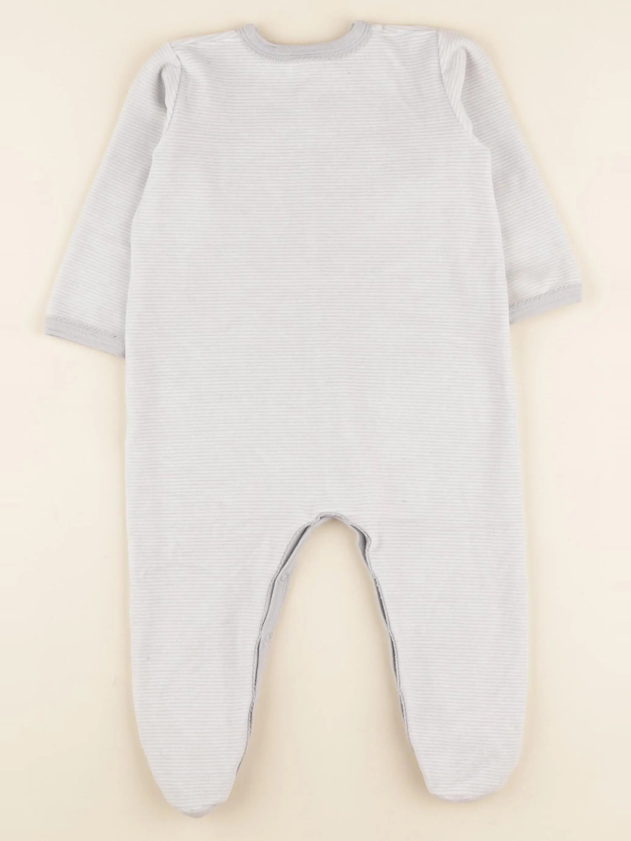 Petit Bateau - pyjama velours gris - 18 mois
