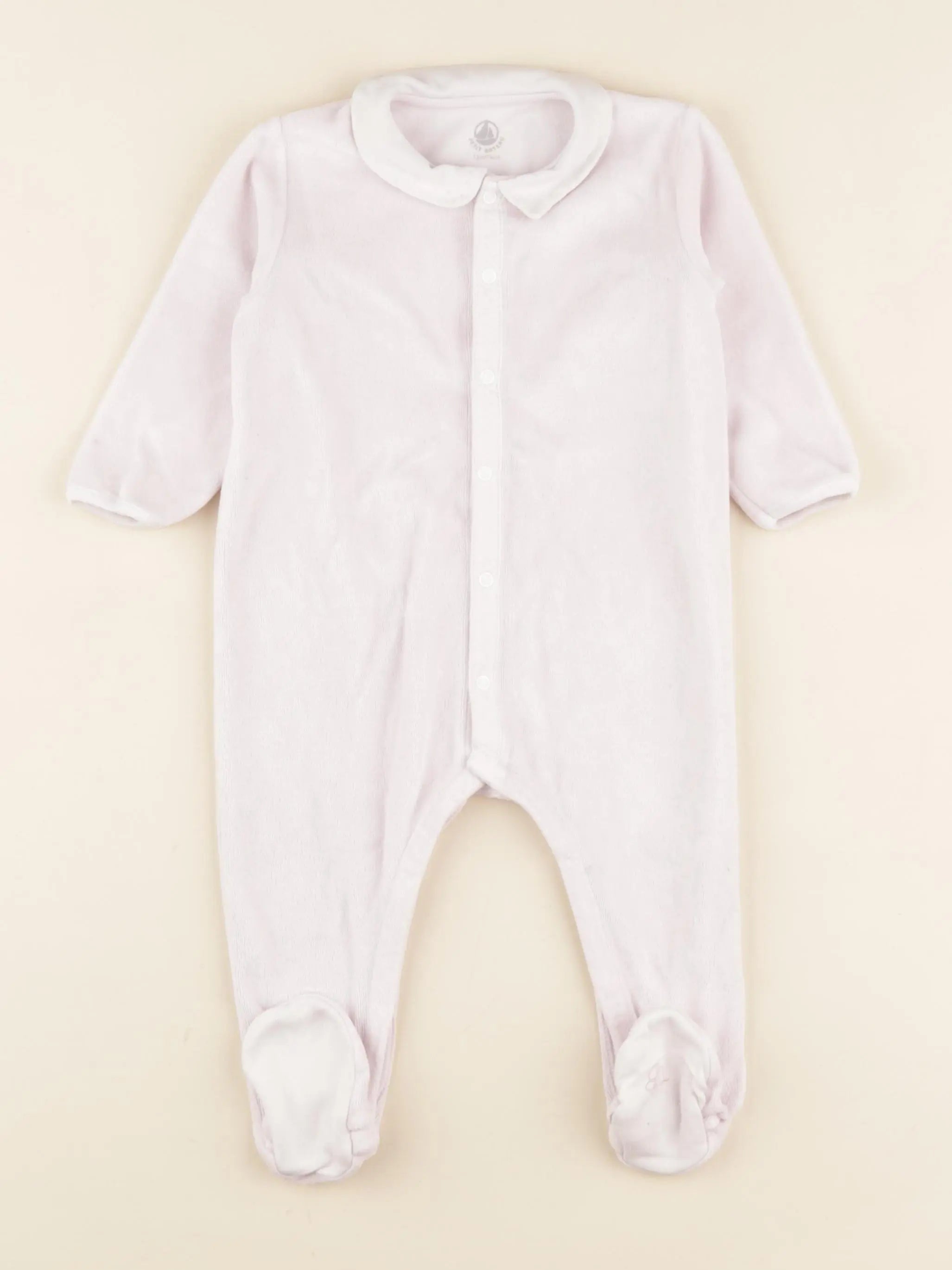 Petit Bateau - pyjama velours rose - 12 mois