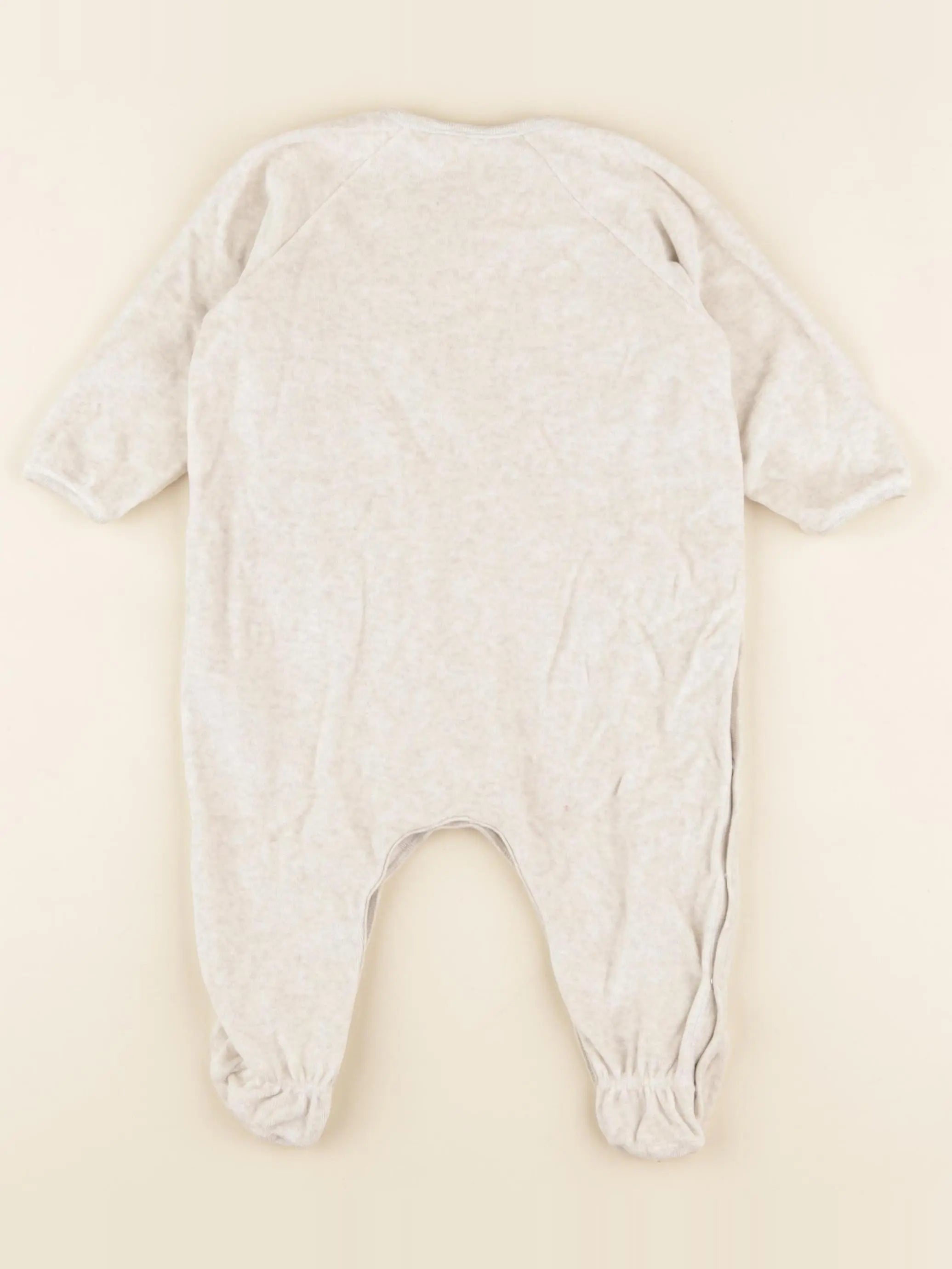 Petit Bateau - pyjama velours beige - 12 mois