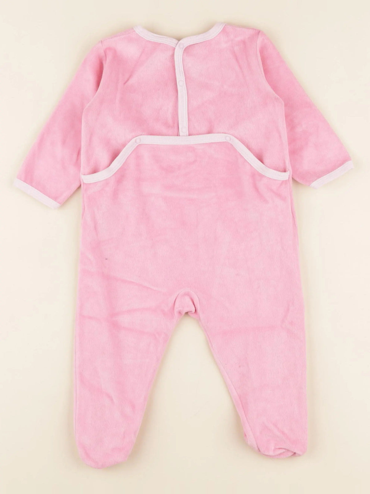 Petit Bateau - pyjama velours rose - 12 mois