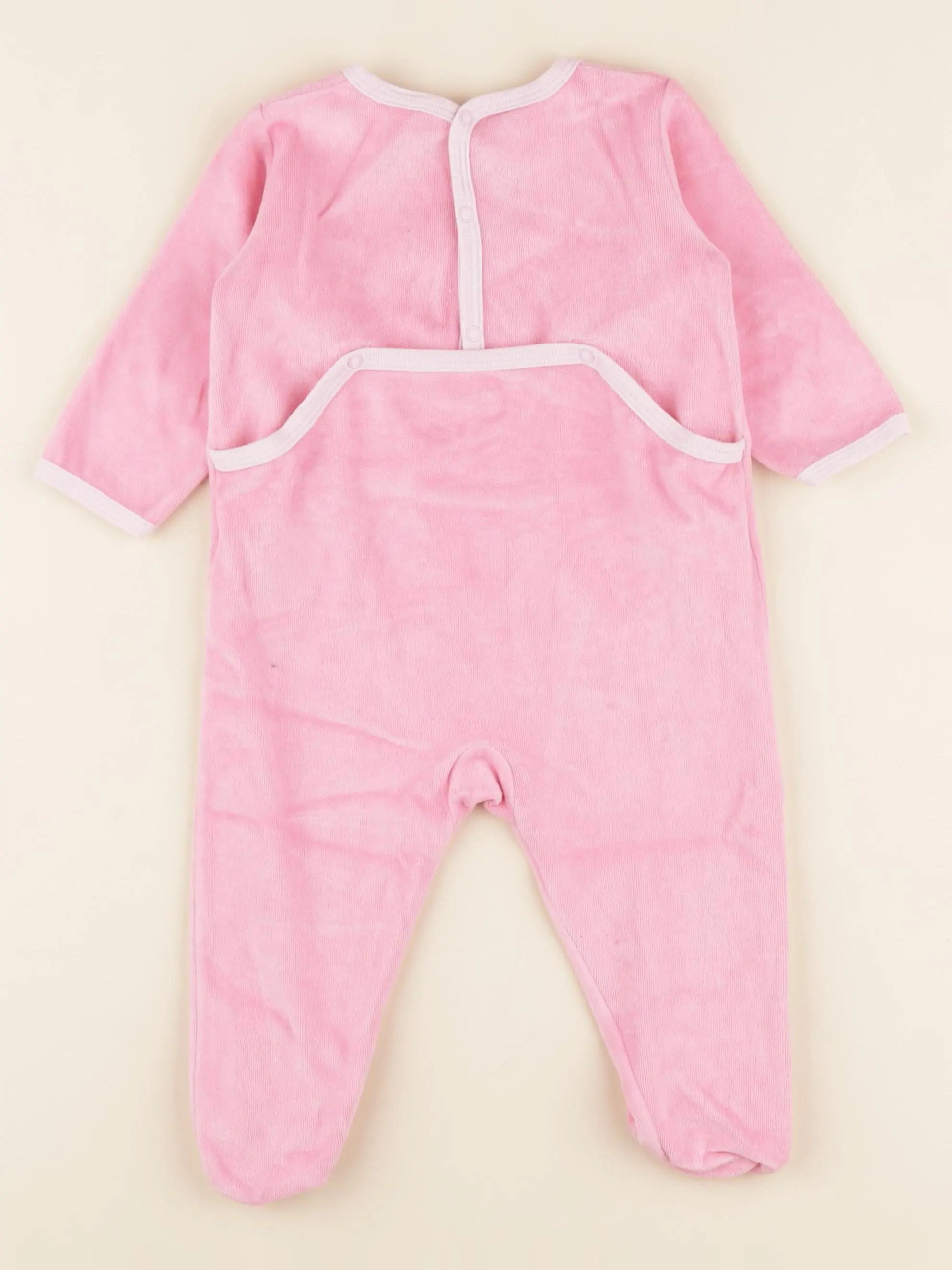 Petit Bateau - pyjama velours rose - 12 mois
