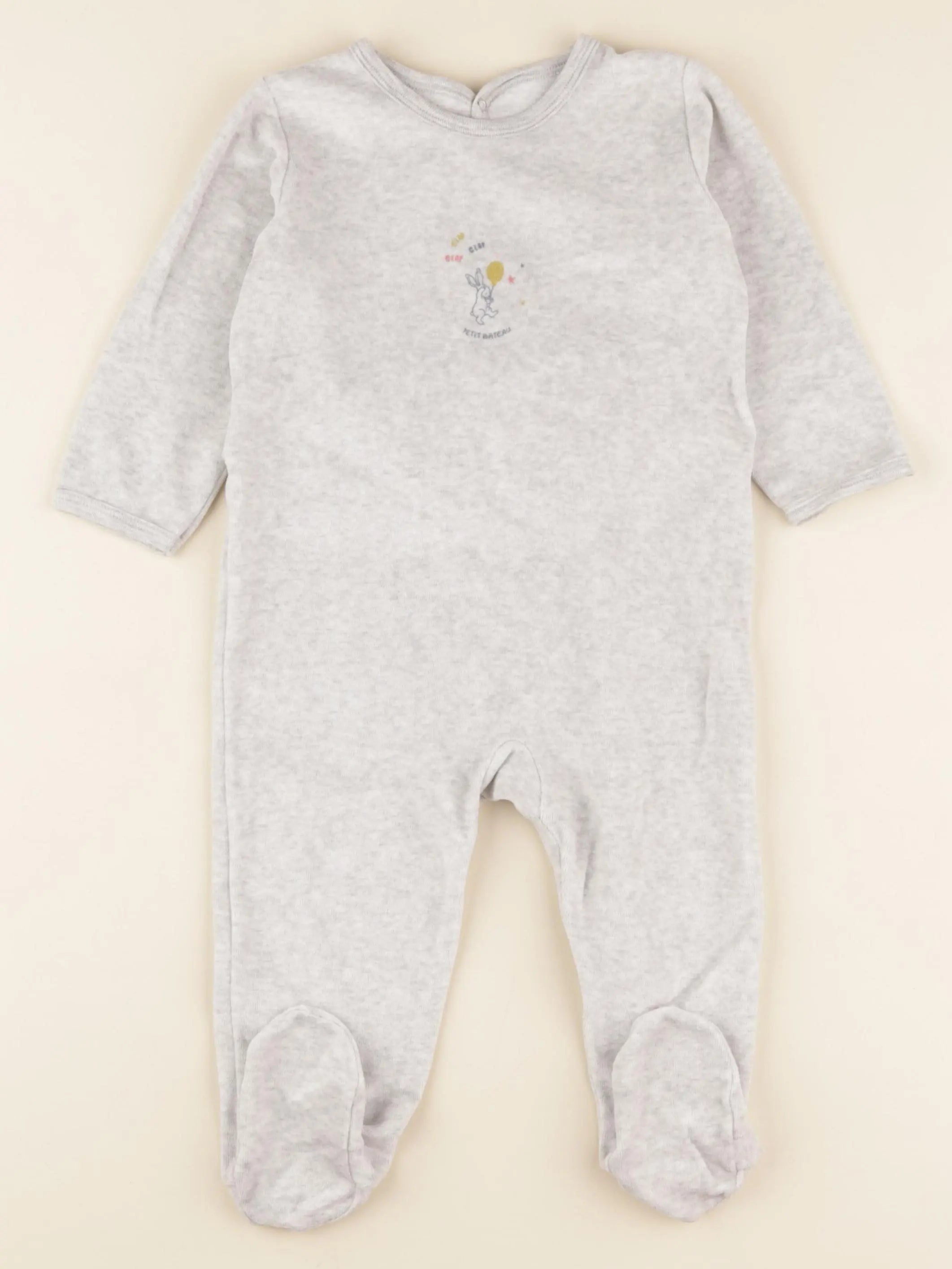 Petit Bateau - pyjama coton gris - 18 mois