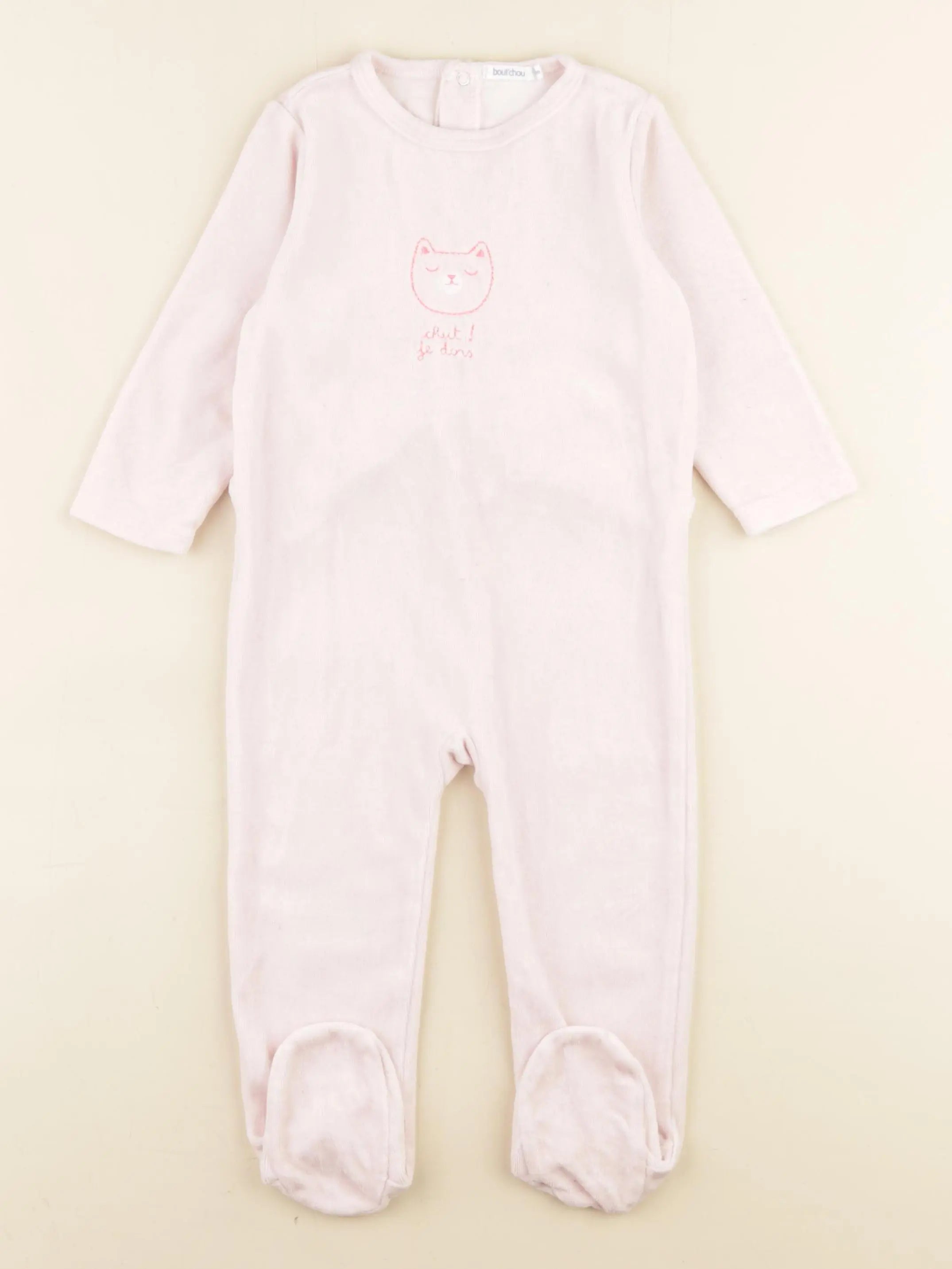 Boutchou - pyjama velours rose - 18 mois