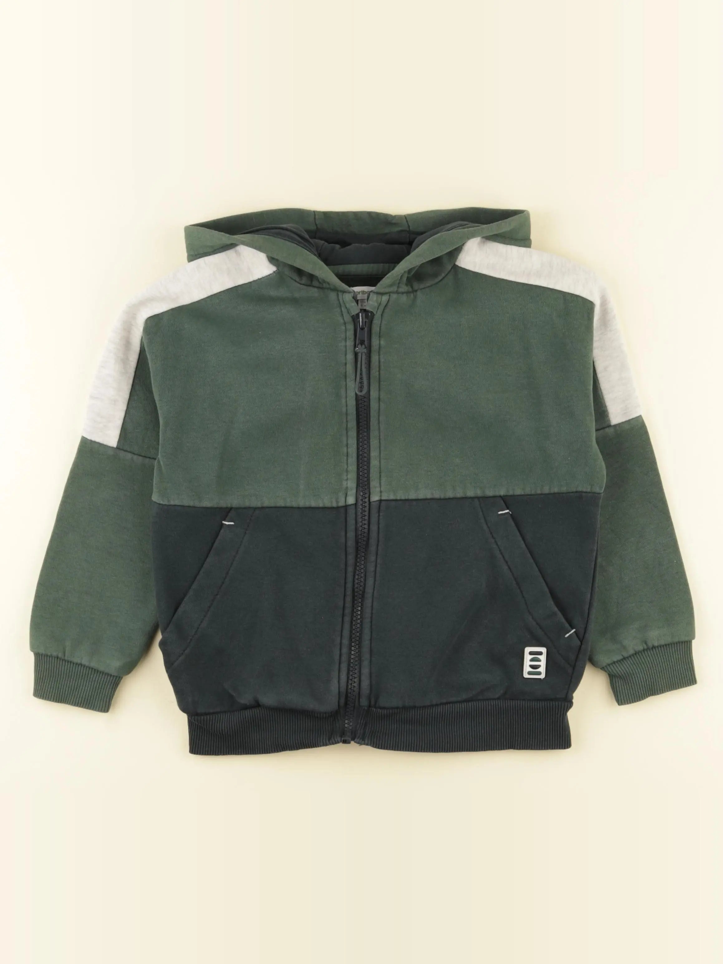 Vertbaudet - sweat vert, bleu - 5 ans