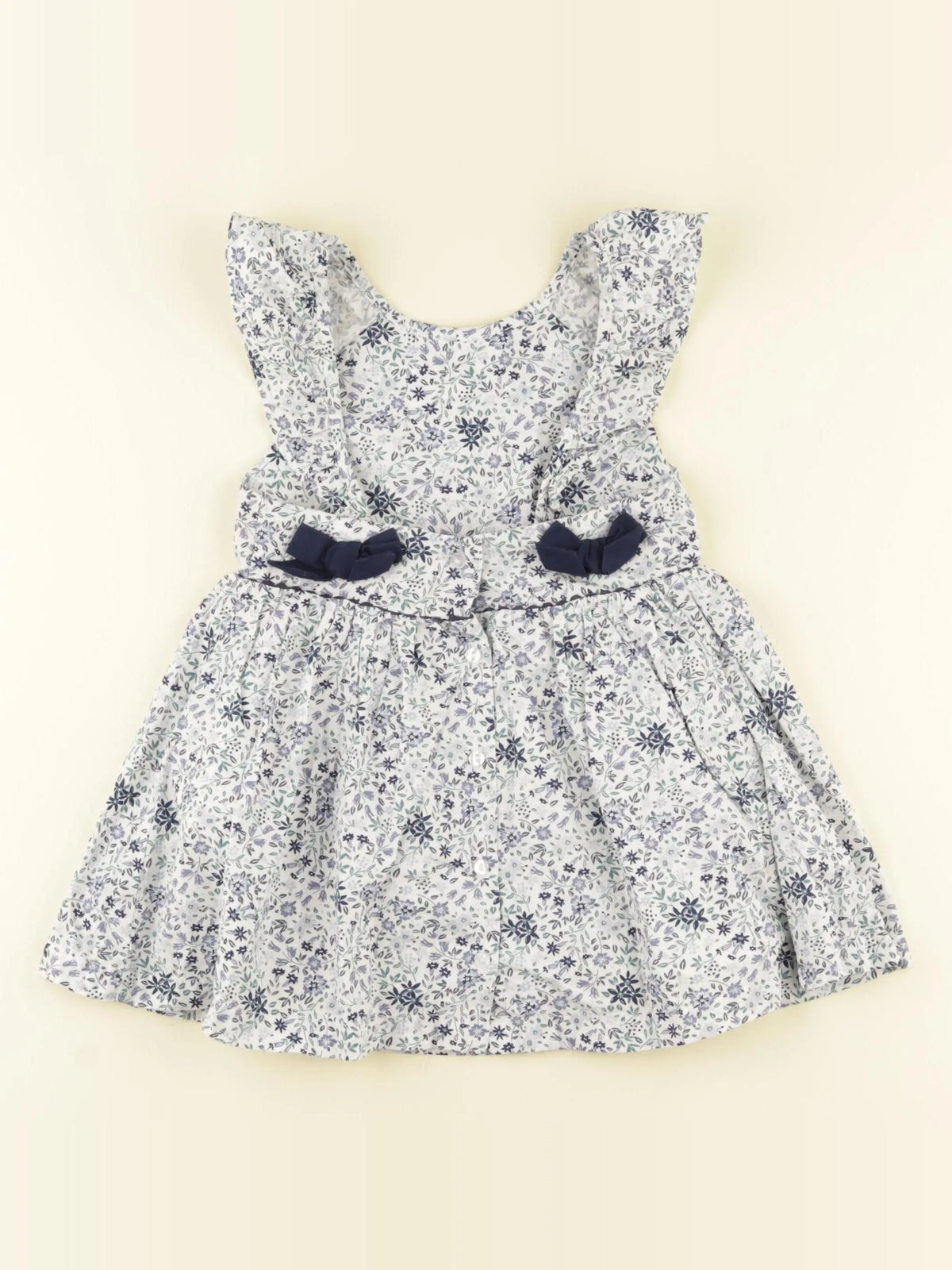 Vertbaudet - robe blanc, bleu - 24 mois