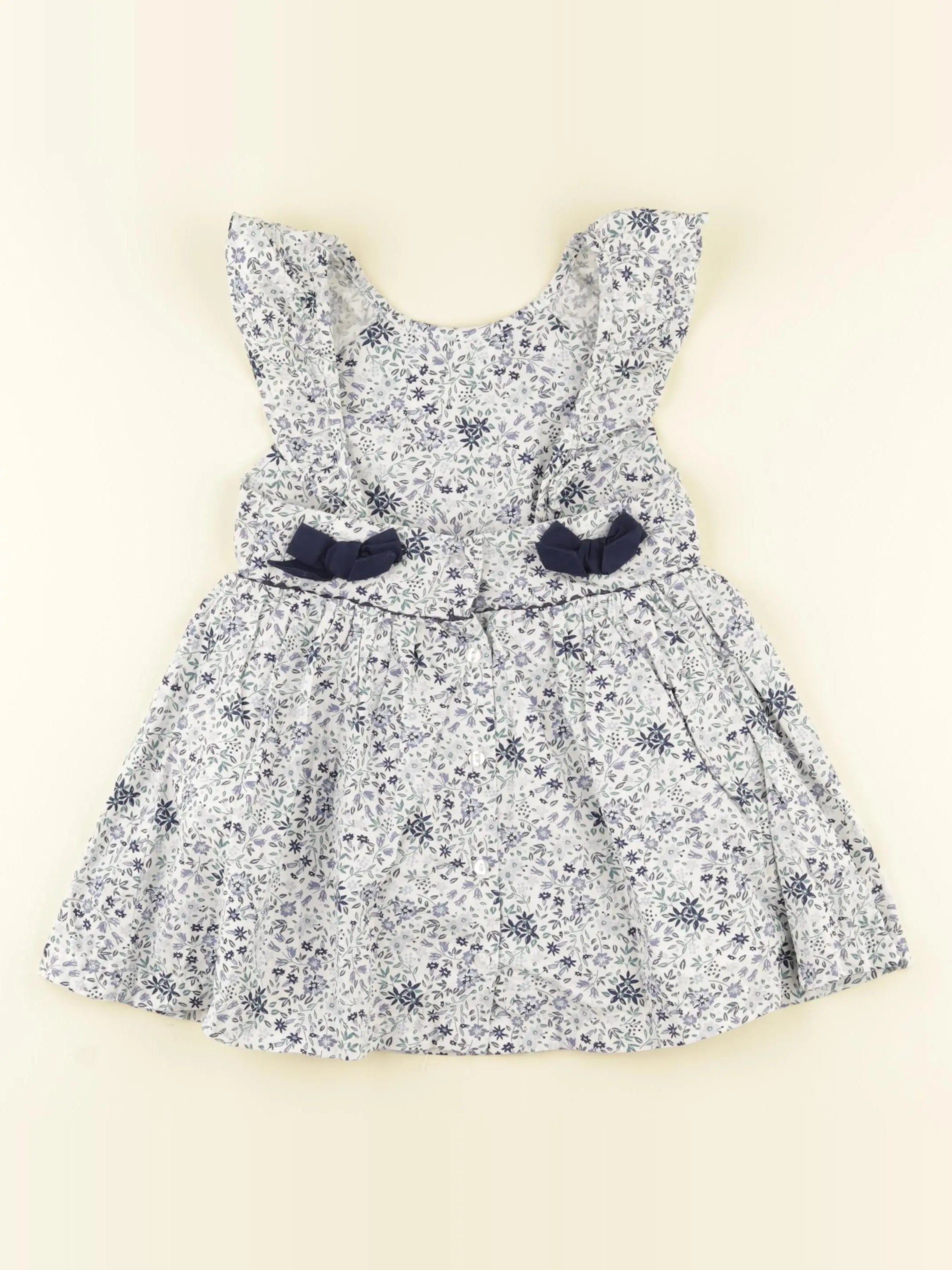 Vertbaudet - robe blanc, bleu - 24 mois