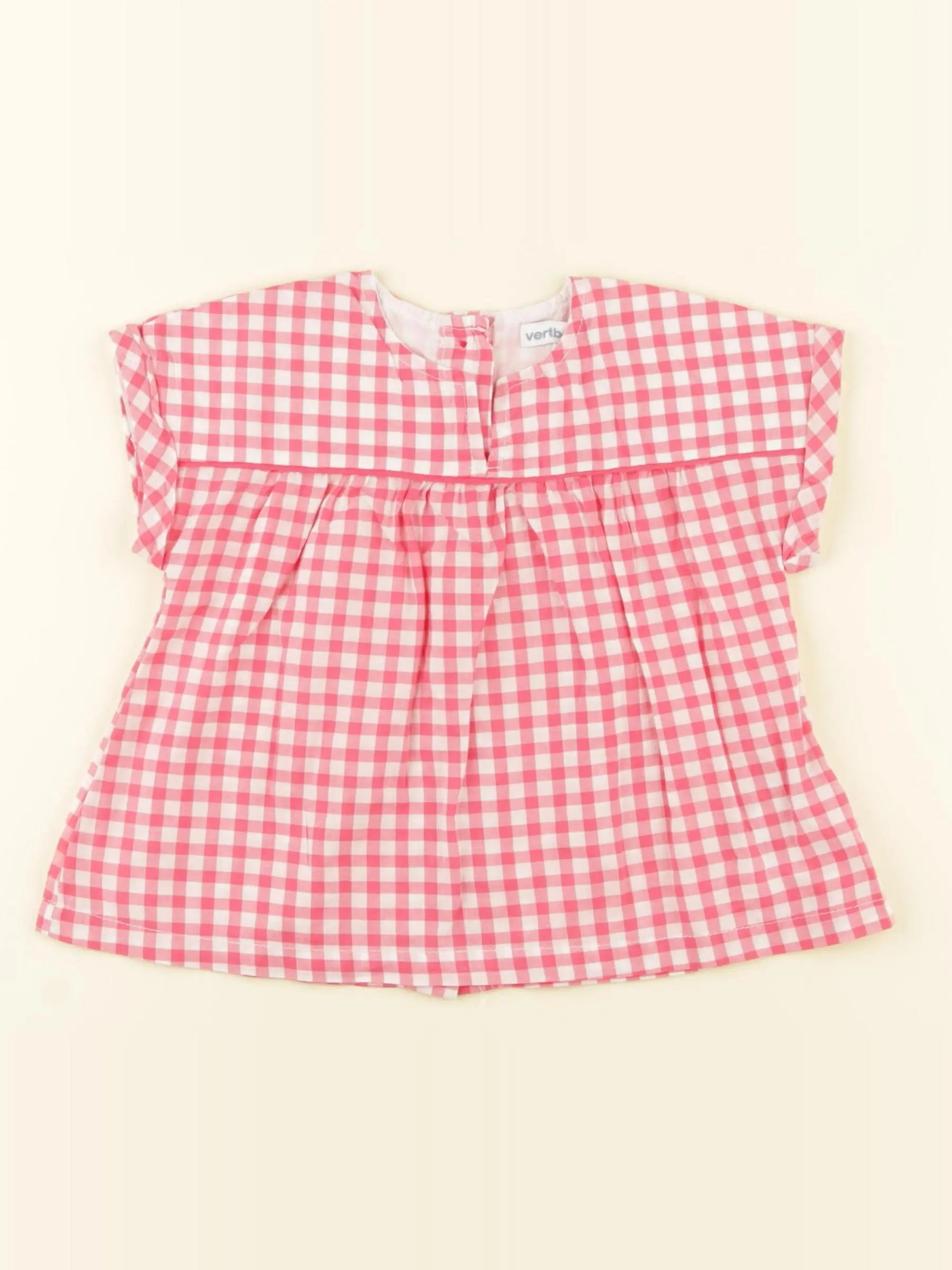 Vertbaudet - blouse blanc, rose - 12 mois