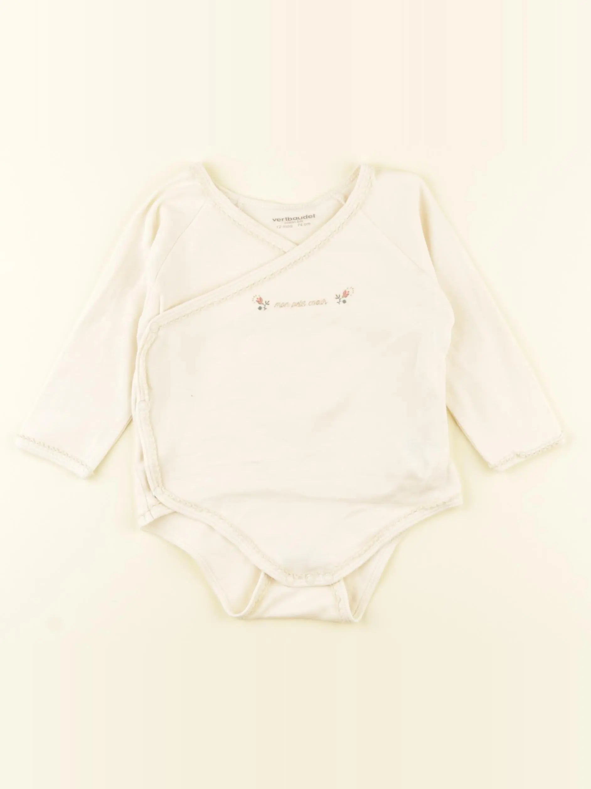 Vertbaudet - body beige - 9 mois
