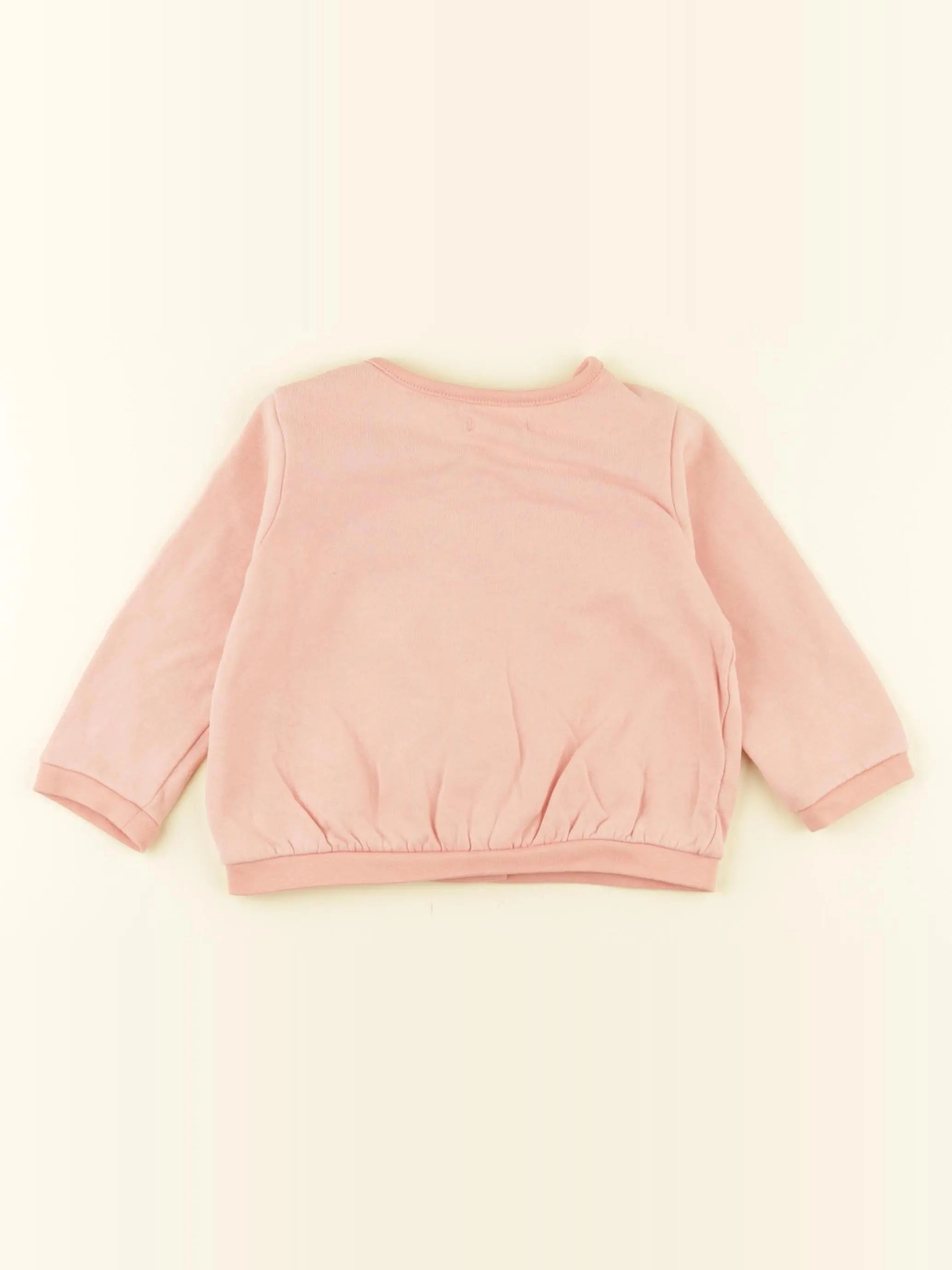 Vertbaudet - sweat rose - 12 mois