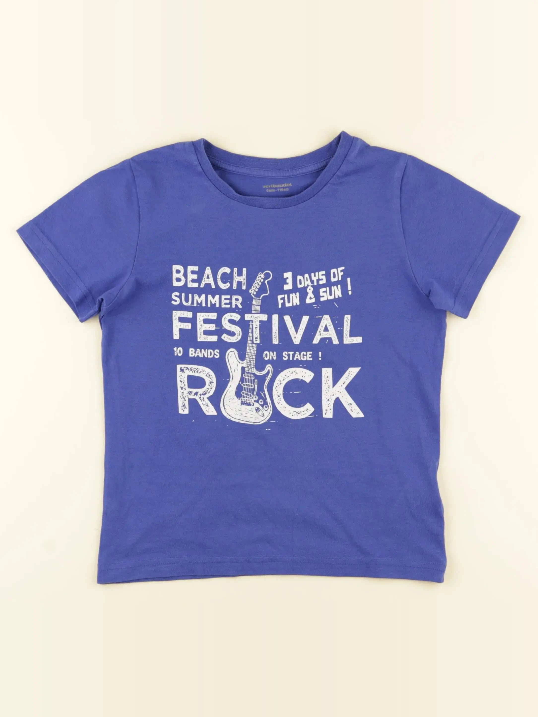 Vertbaudet - tee-shirt bleu - 6 ans