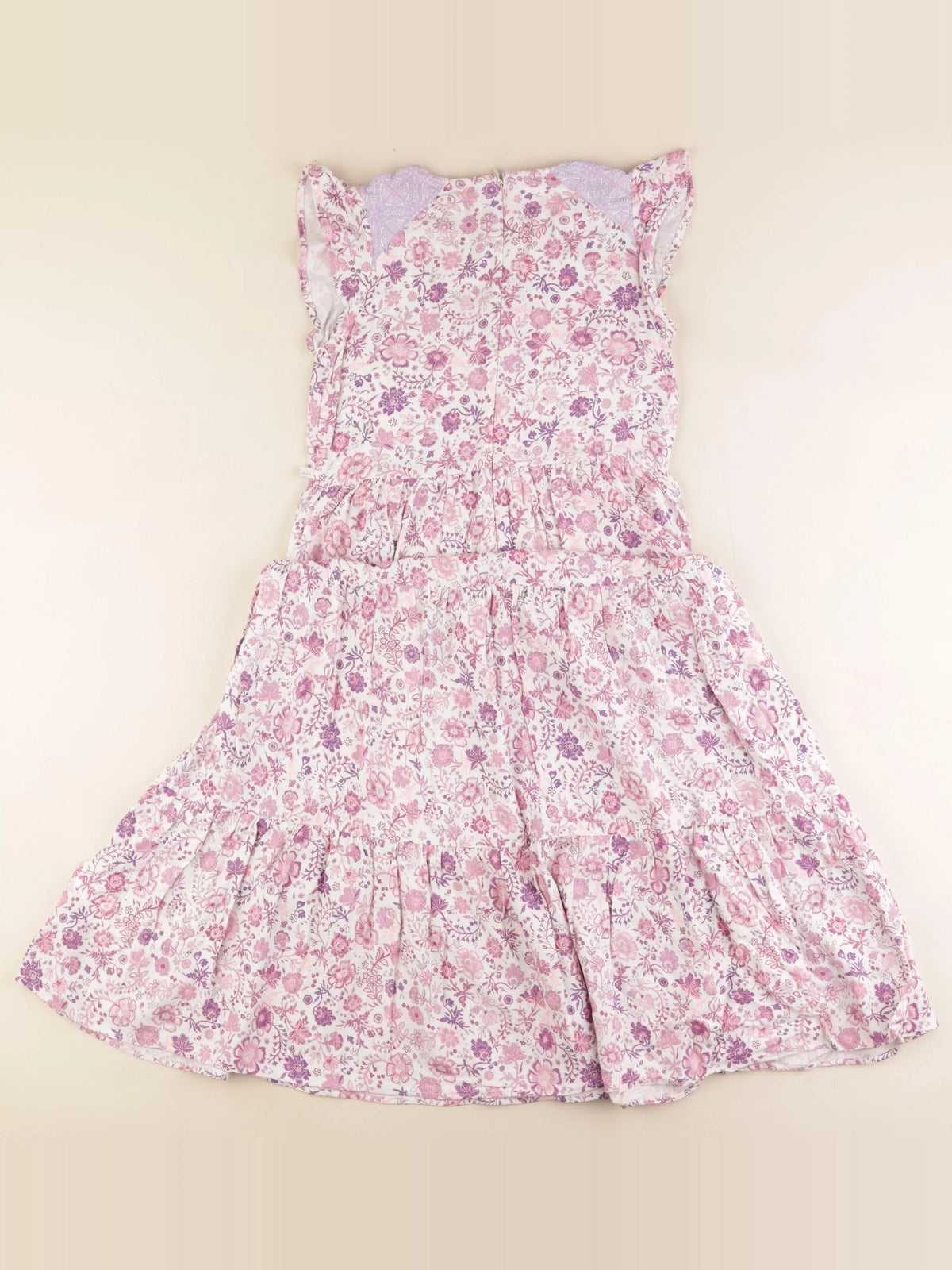 IKKS - robe blanc, rose - 10 ans