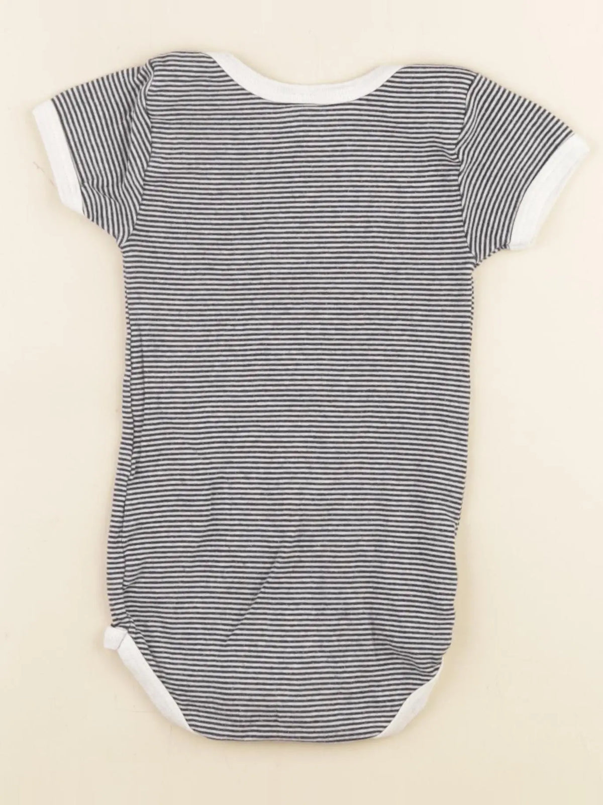 Petit Bateau - body blanc, bleu - 18 mois
