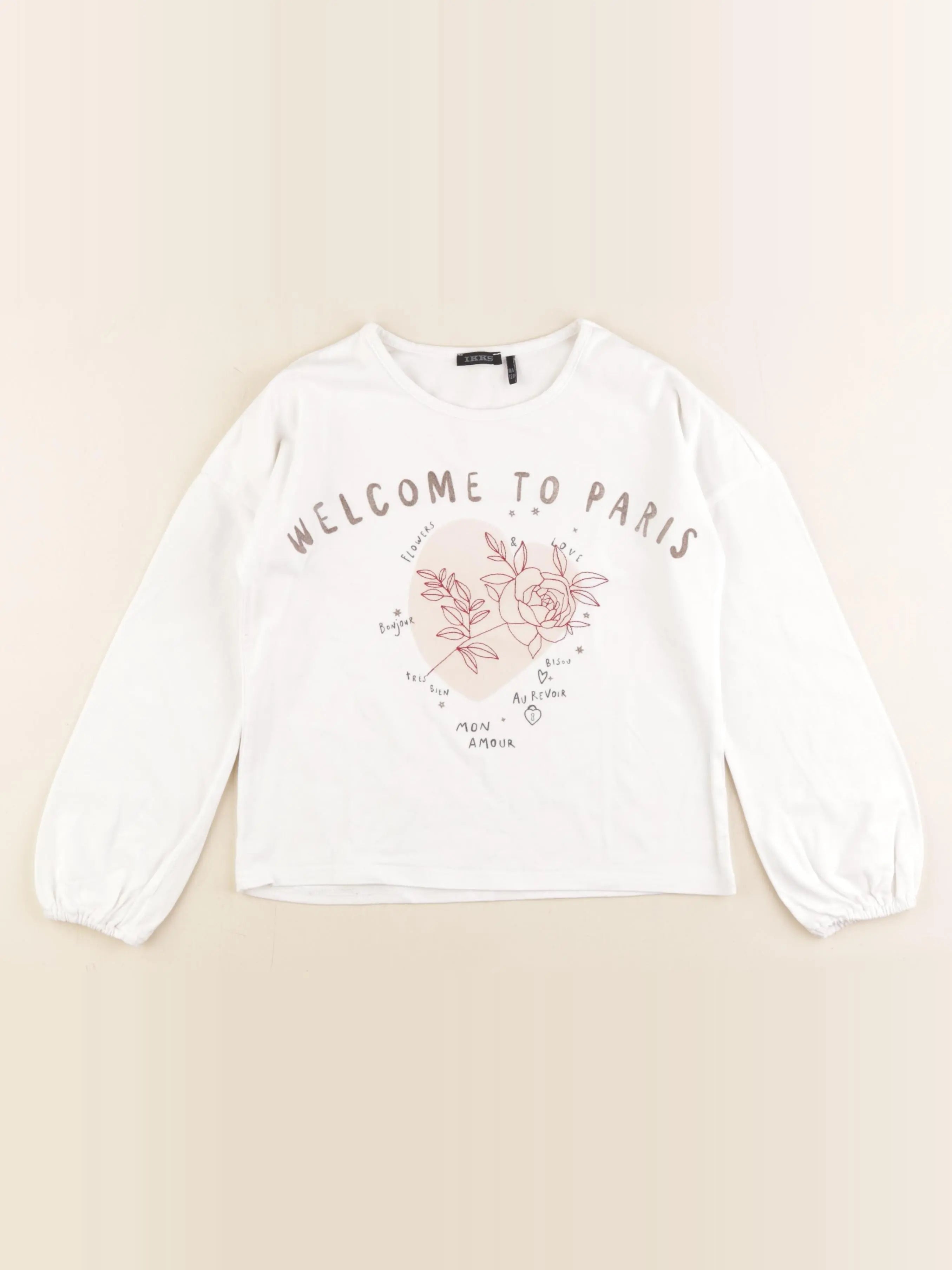 IKKS - tee-shirt blanc - 8 ans